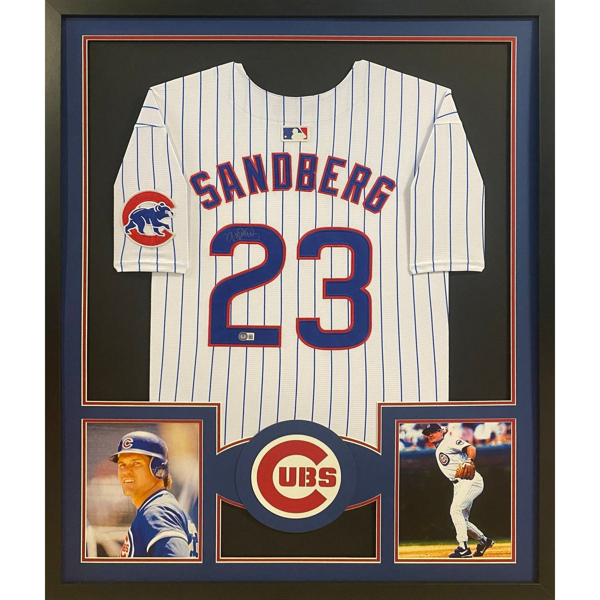 Ryne Sandberg Framed Signed Jersey Beckett Autographed Chicago Cubs 3S