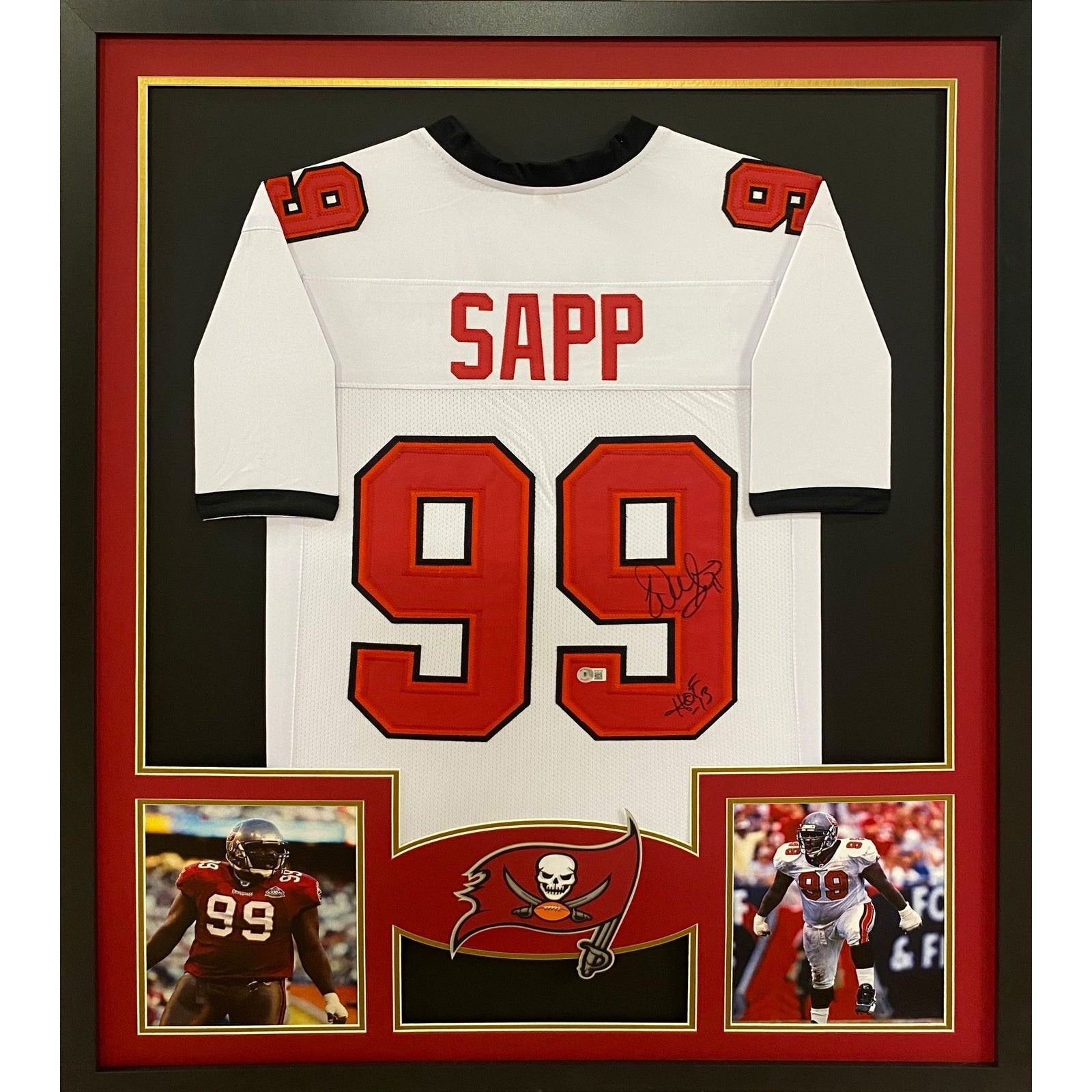 Warren Sapp Framed Signed Tampa Bay Buccaneers Jersey Beckett Autograp