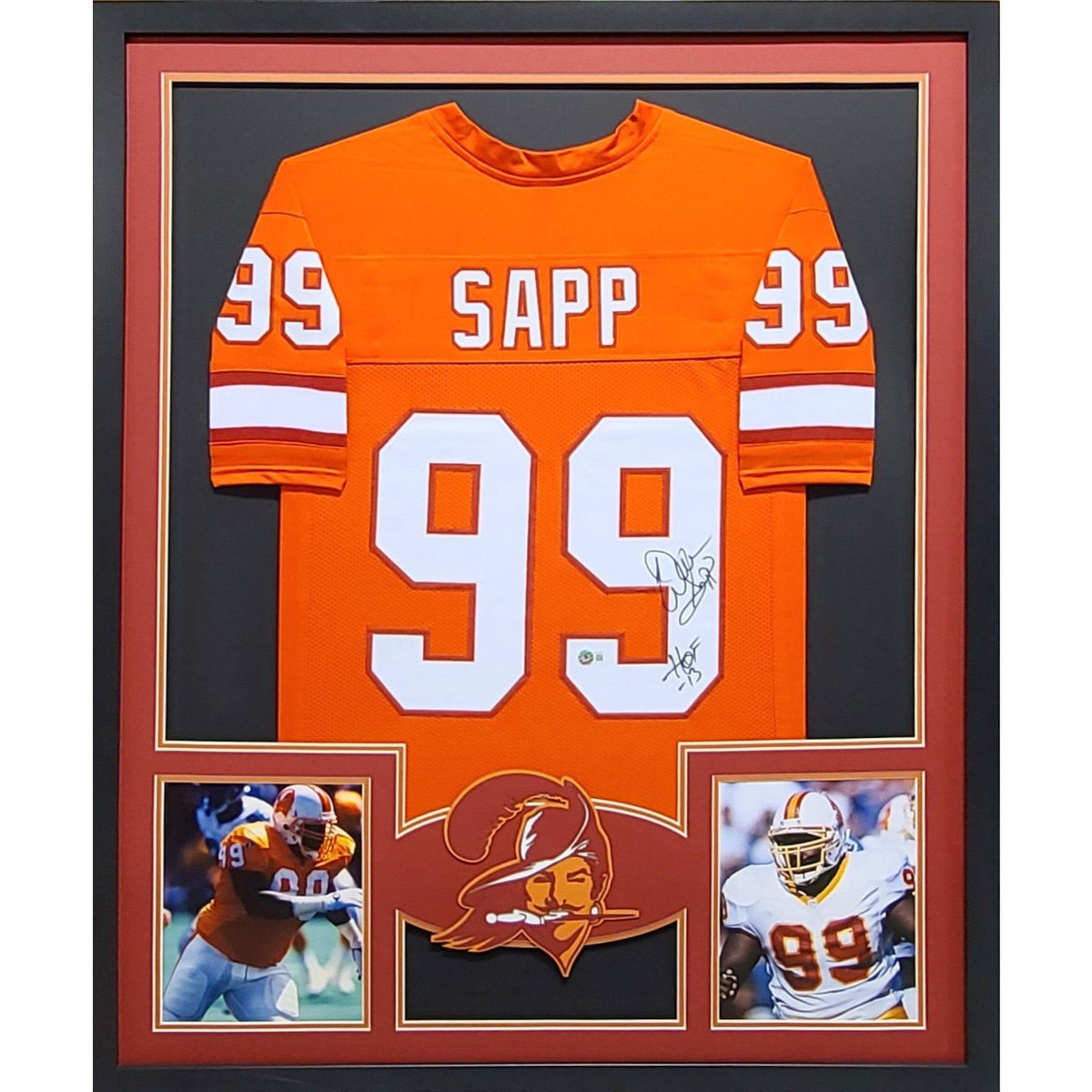 Warren Sapp Framed Signed Tampa Bay Buccaneers TB Jersey Beckett Autographed