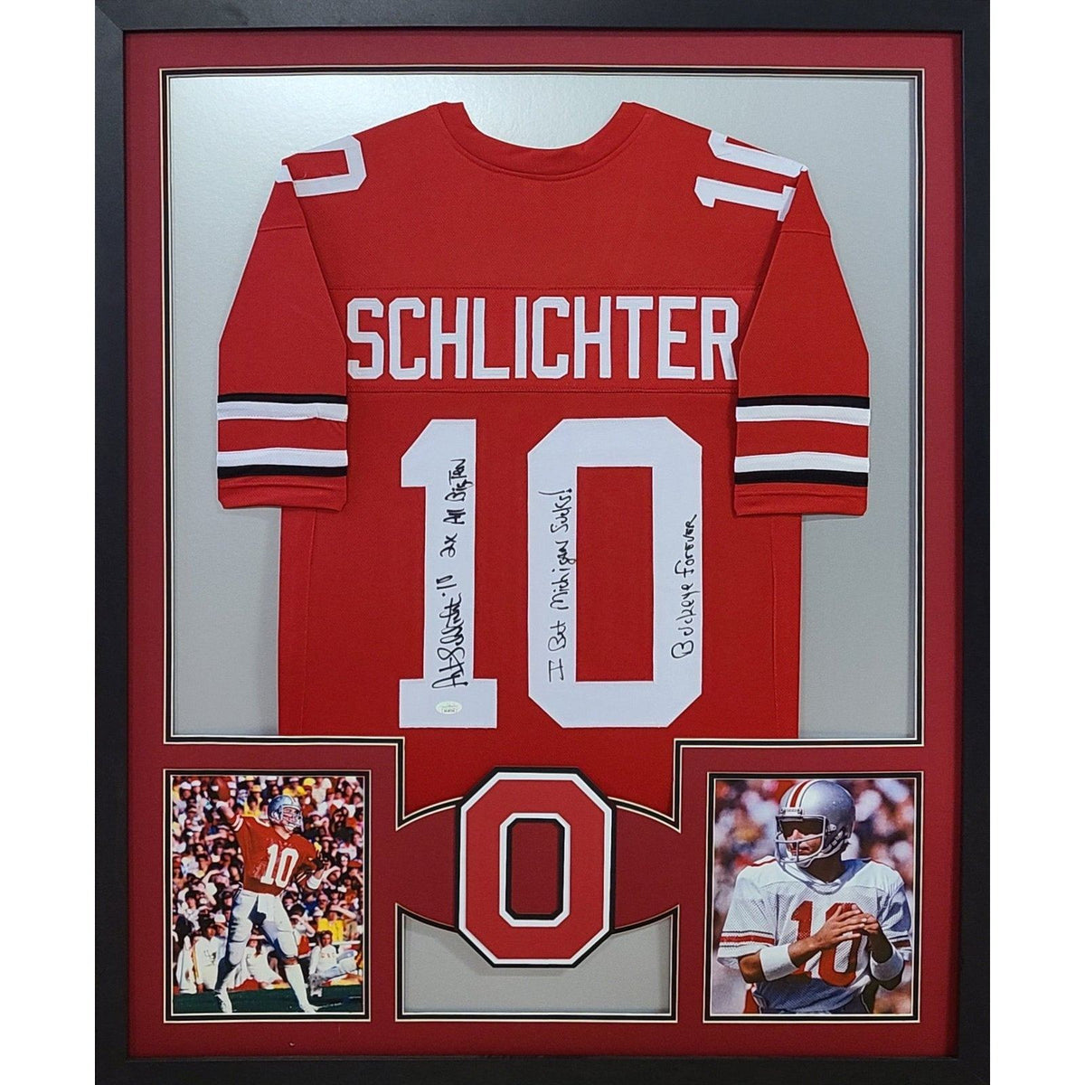 Art Schlichter Framed Signed Jersey JSA Autographed Ohio State