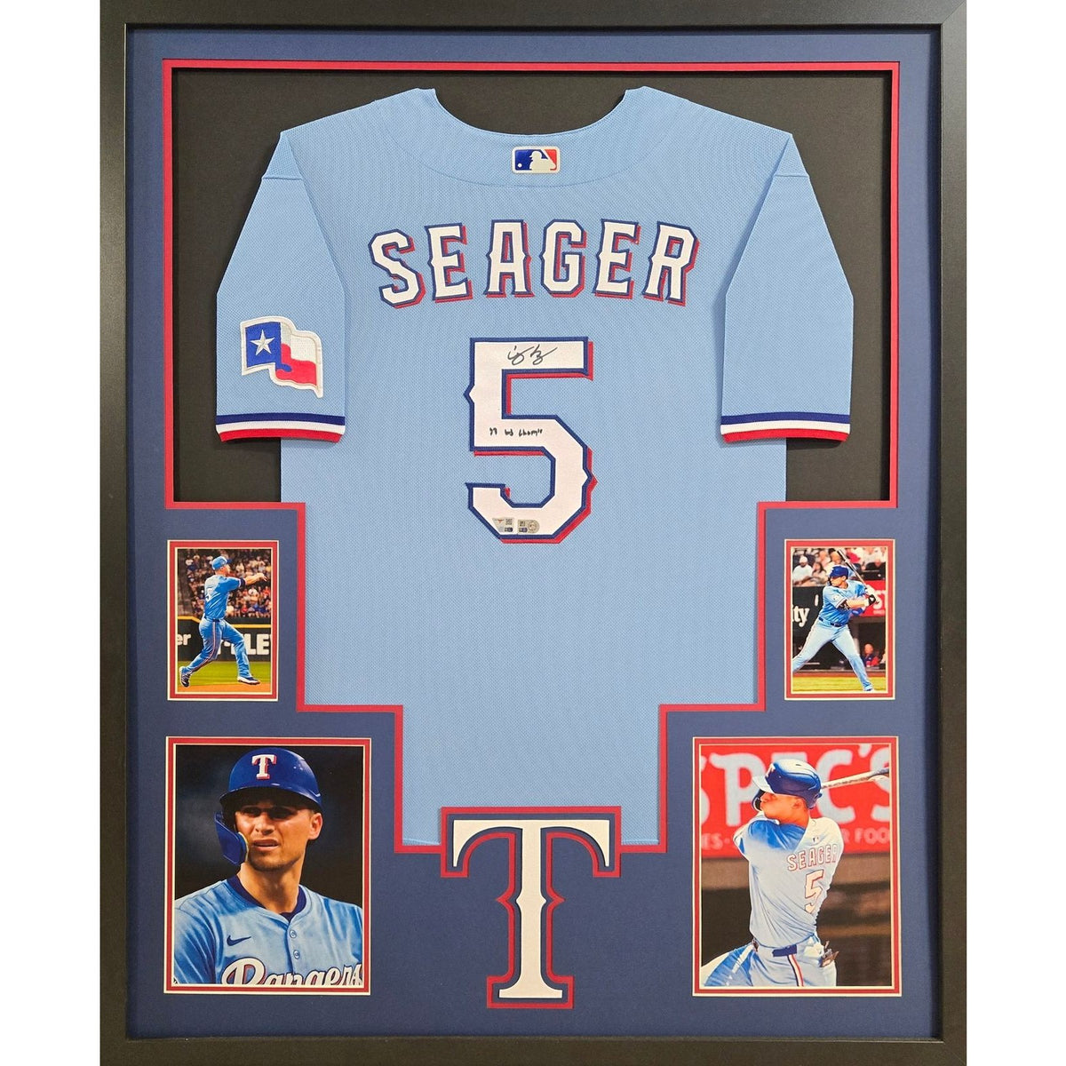 Corey Seager Signed Framed Jersey Fanatics Autographed Texas Rangers