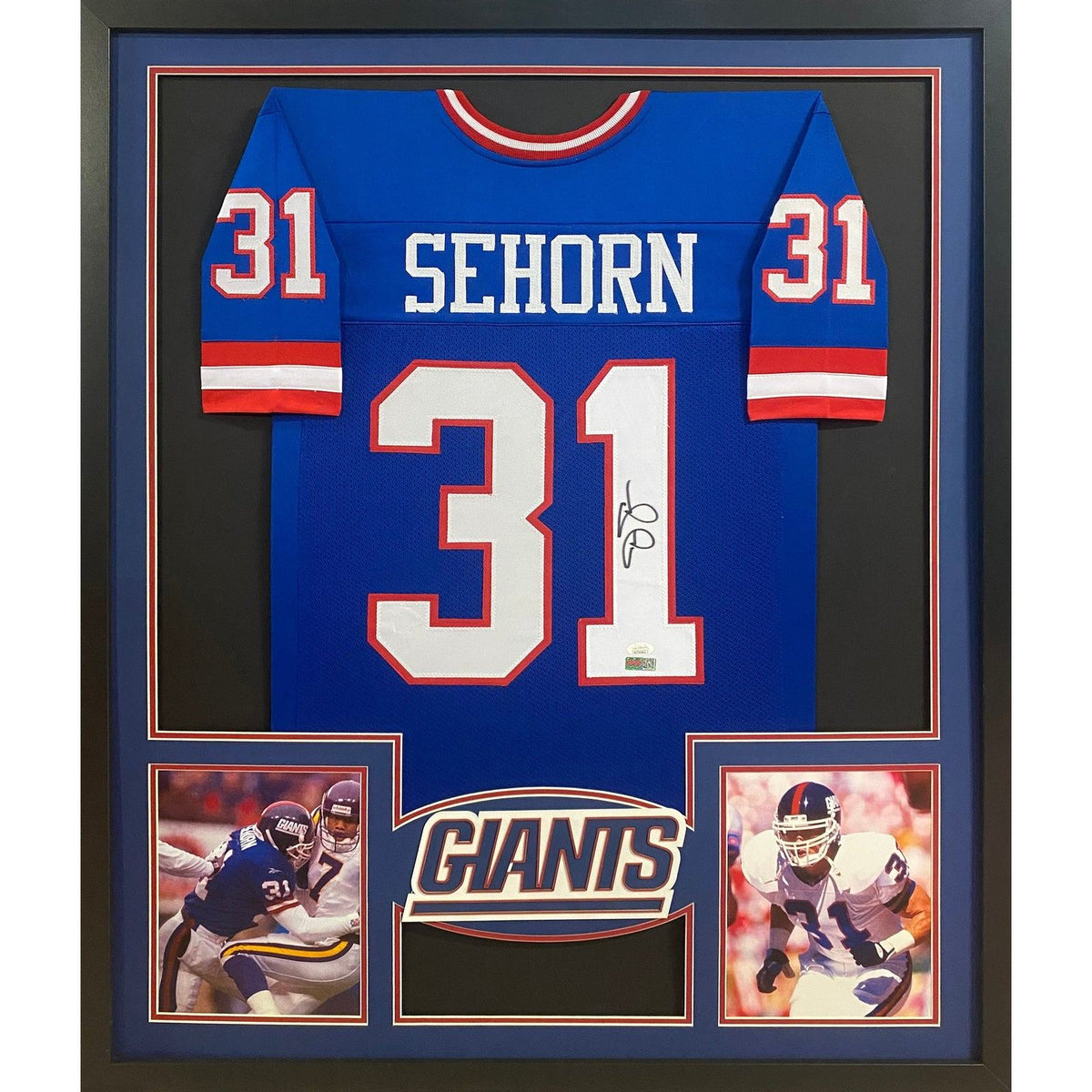 Jason Sehorn Framed Signed Jersey JSA Autographed New York Giants
