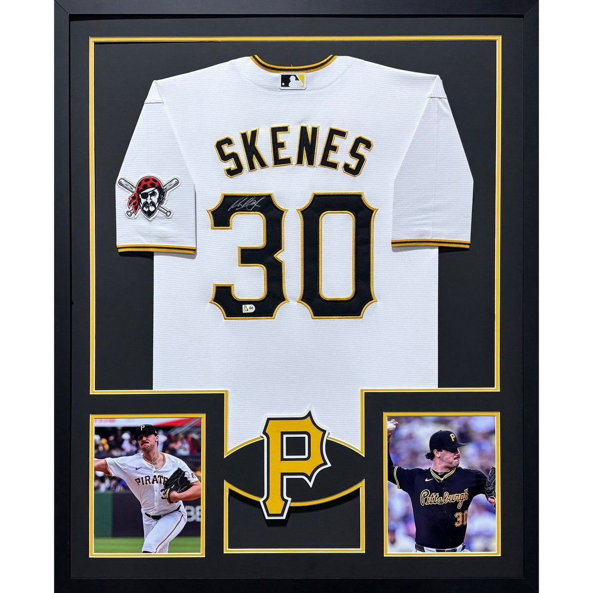 Paul Skenes Signed Framed Jersey MLB COA Autographed Pittsburgh Pirates Patch