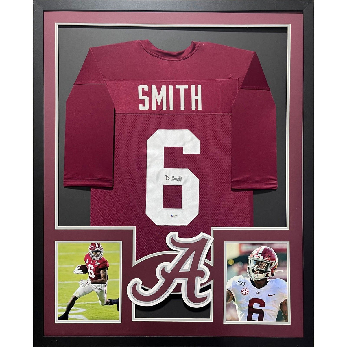 DeVonta Smith Framed Signed Jersey Beckett Autographed Signed Alabama 2P