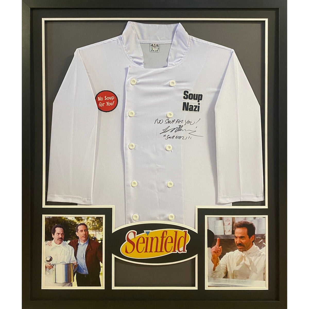 Soup Nazi Larry Thomas Signed Framed Chef's JSA Seinfeld Autographed Jacket