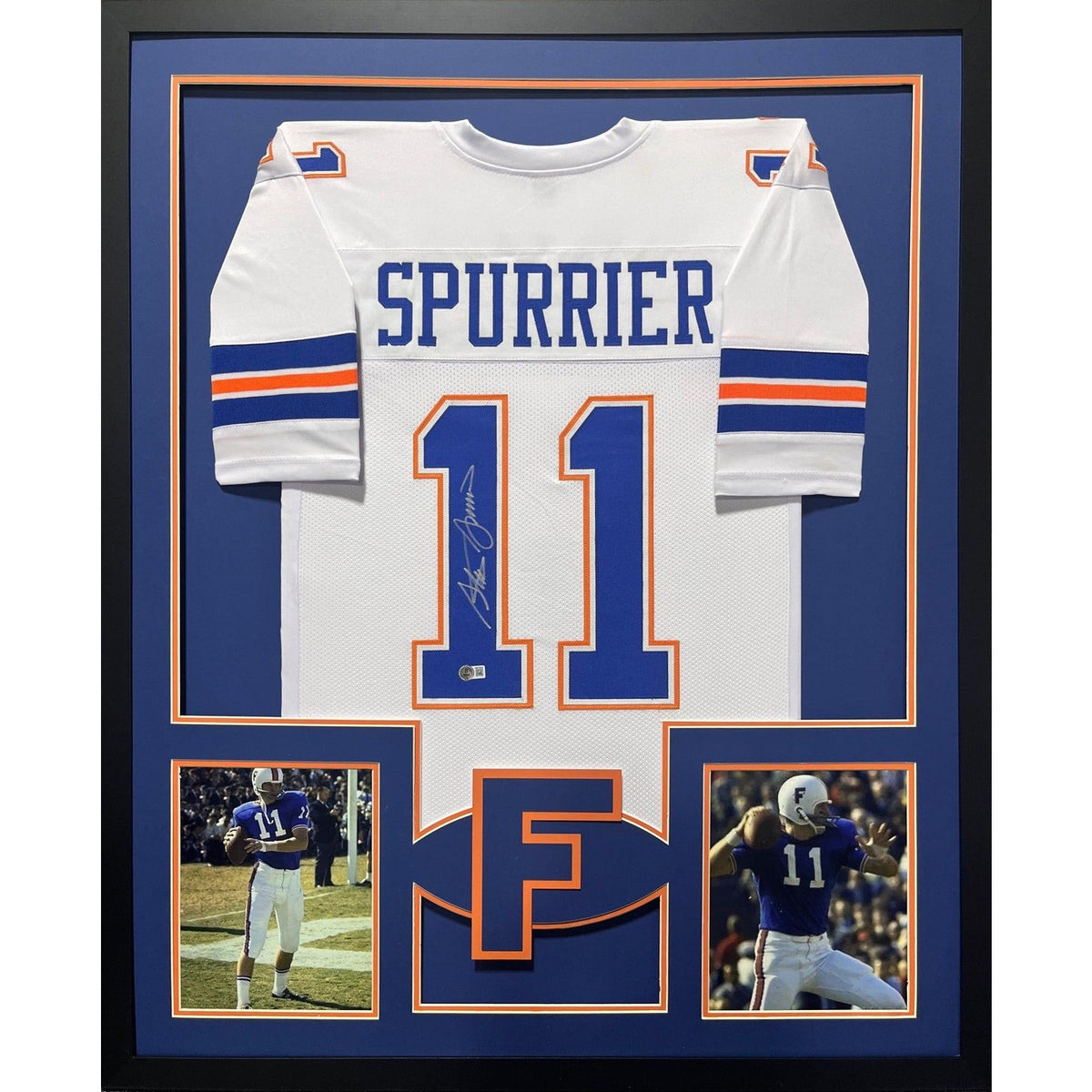 Steve Spurrier Framed Signed White Jersey Beckett Autographed Florida Gators