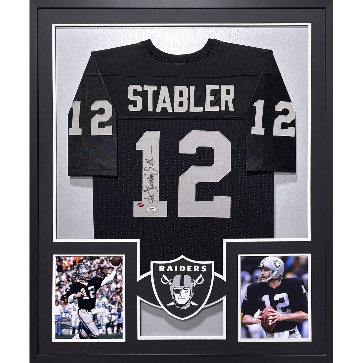 Ken Stabler Signed Framed Jersey PSA/DNA Autographed Oakland Raiders