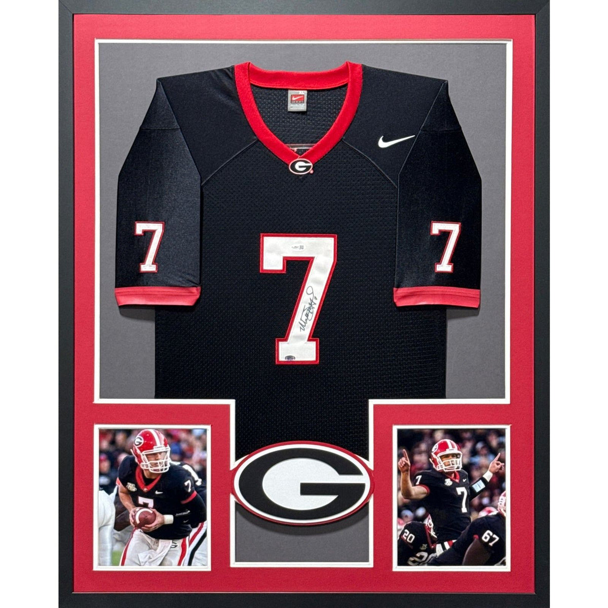 Matt Stafford Framed Signed Black Jersey JSA Autographed Georgia Bulldogs
