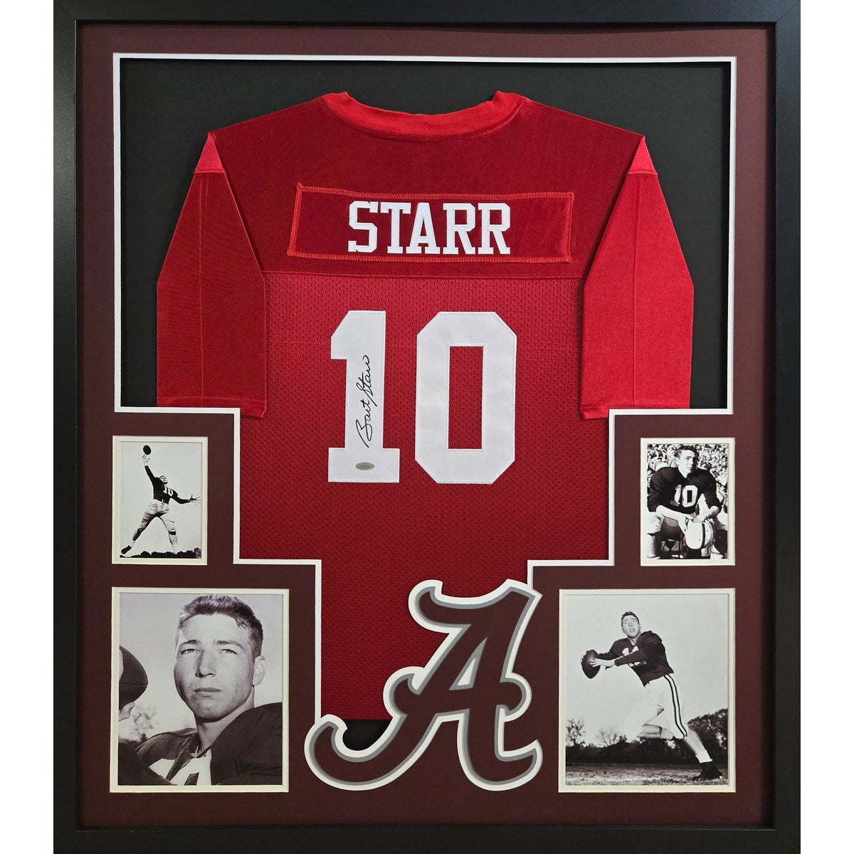 Bart Starr Signed Framed Alabama Jersey Steiner Autographed Packers