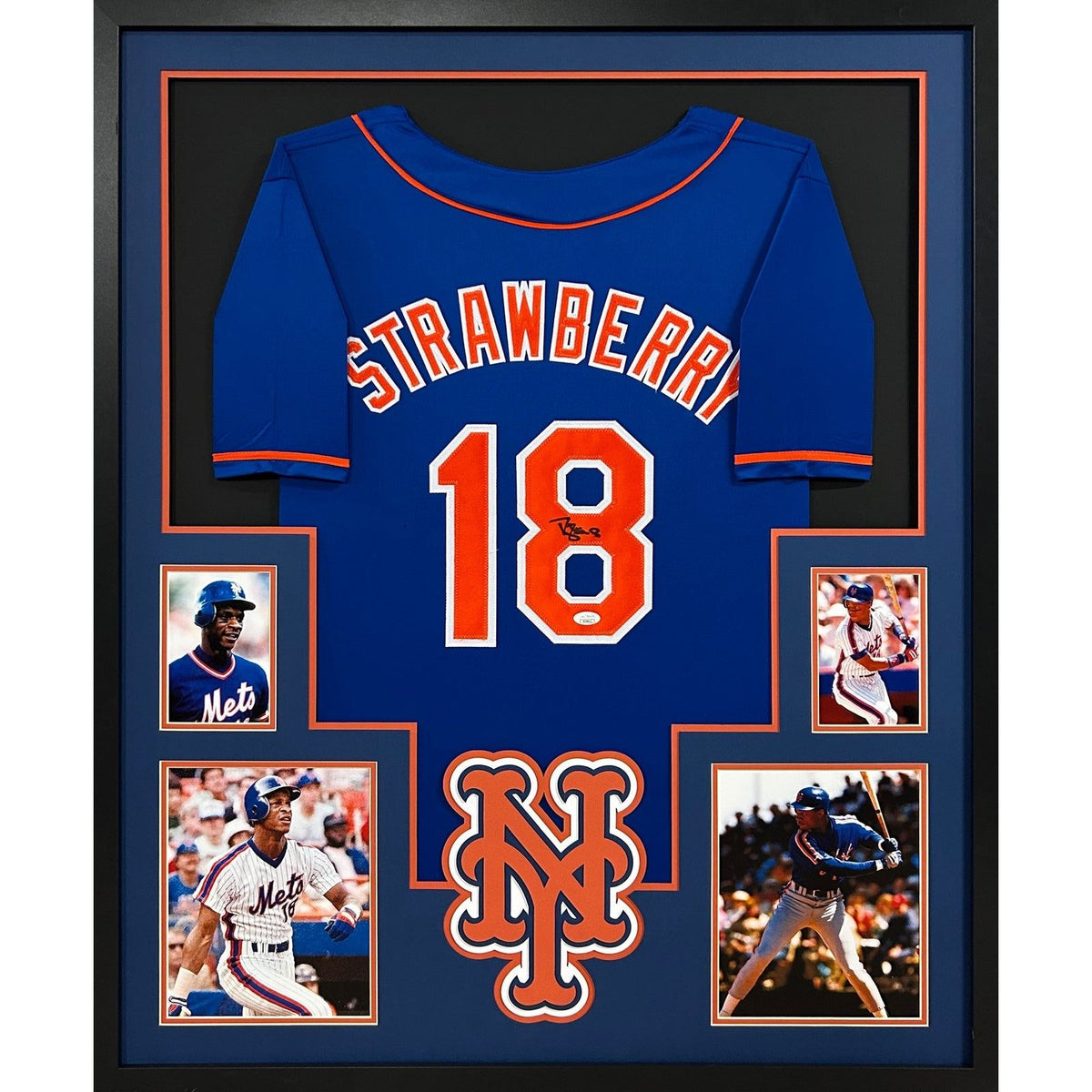 Darryl Strawberry Signed Framed Jersey JSA Autographed New York Mets