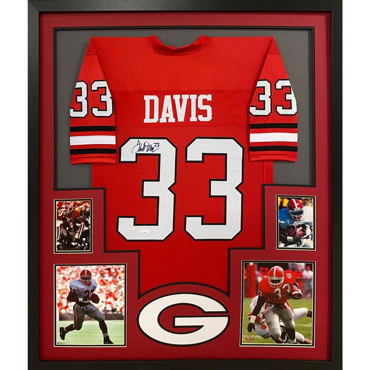 Terrell Davis Framed Signed Jersey JSA Autographed Georgia Bulldogs UGA