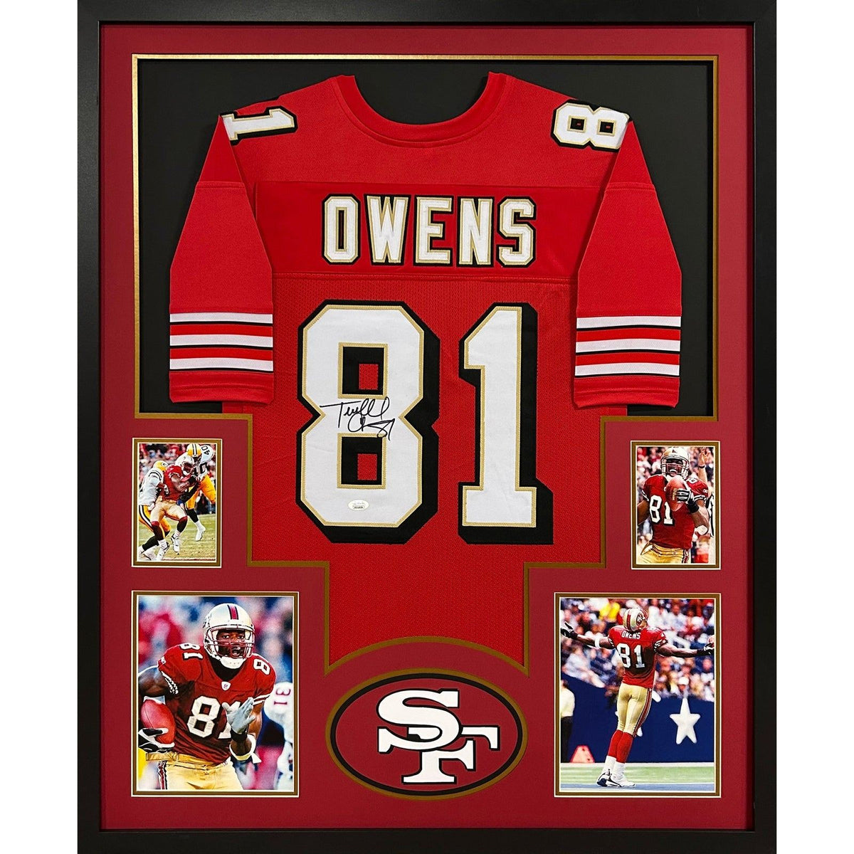 Terrell Owens Framed Signed San Francisco 49ers Jersey JSA Autographed