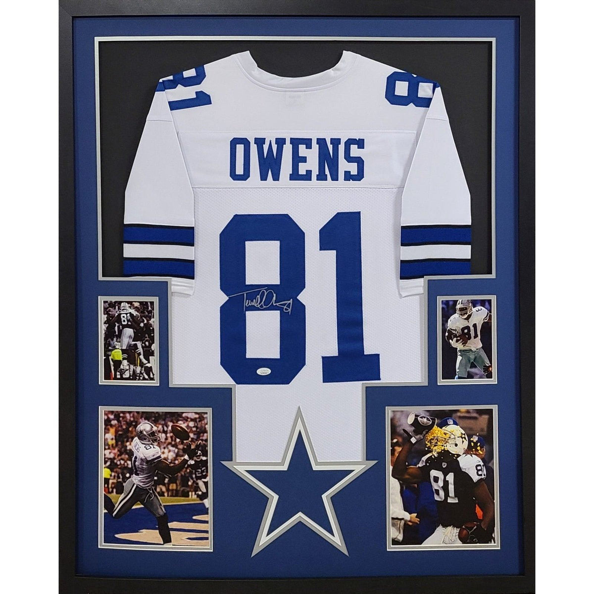 Terrell Owens Framed Signed Dallas Cowboys Jersey JSA Autographed