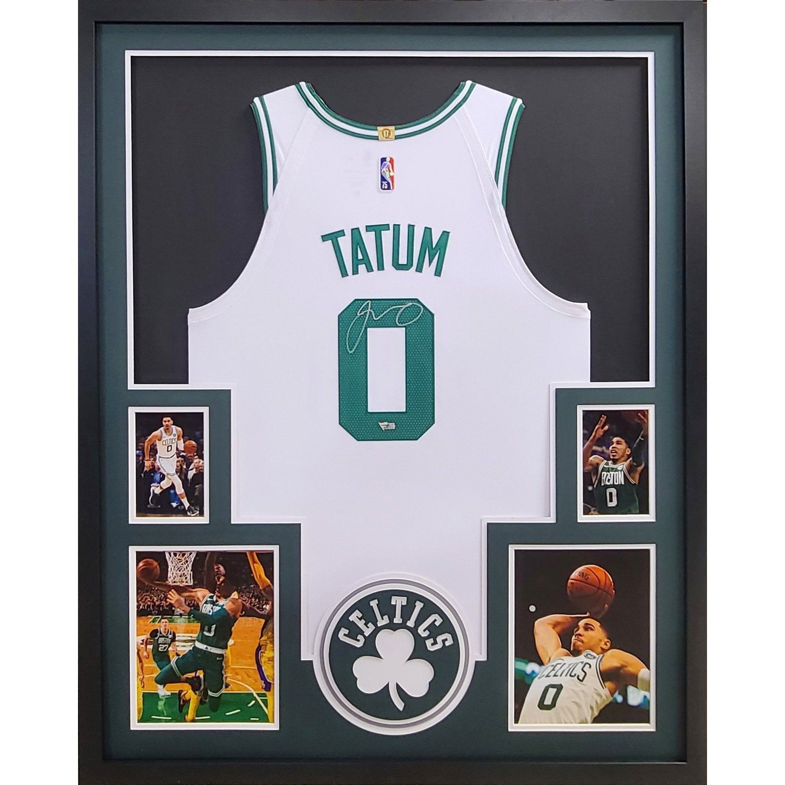 Jayson Tatum Autographed Signed Framed Matted Boston Celtics Jersey  Fanatics COA