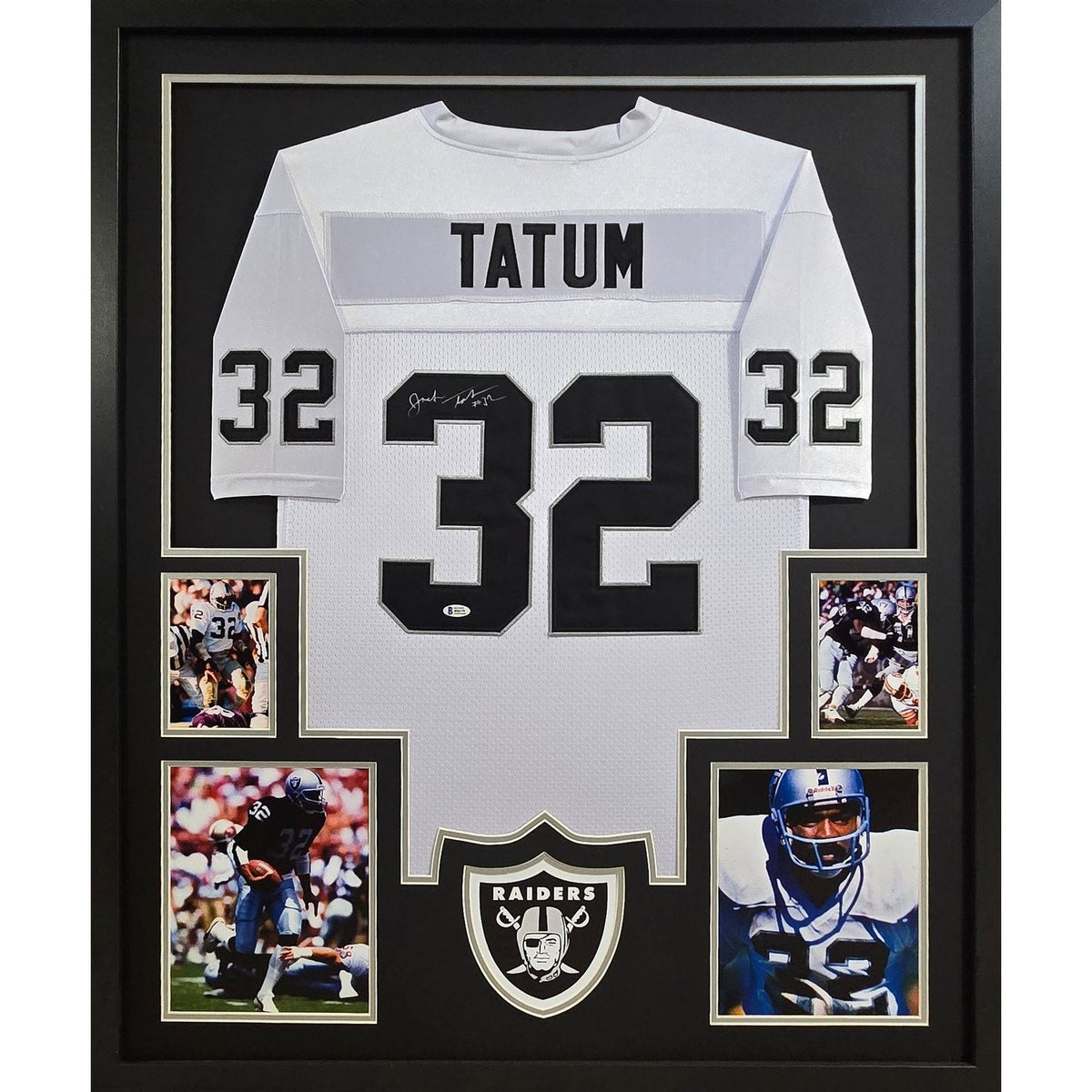 Jack Tatum Framed Signed White Jersey Beckett Oakland Raiders Autographed