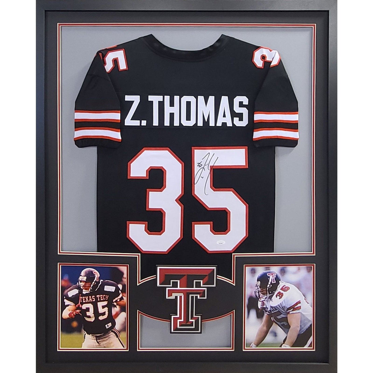 Zach Thomas Framed Signed Jersey JSA Texas Tech Autographed Dolphins