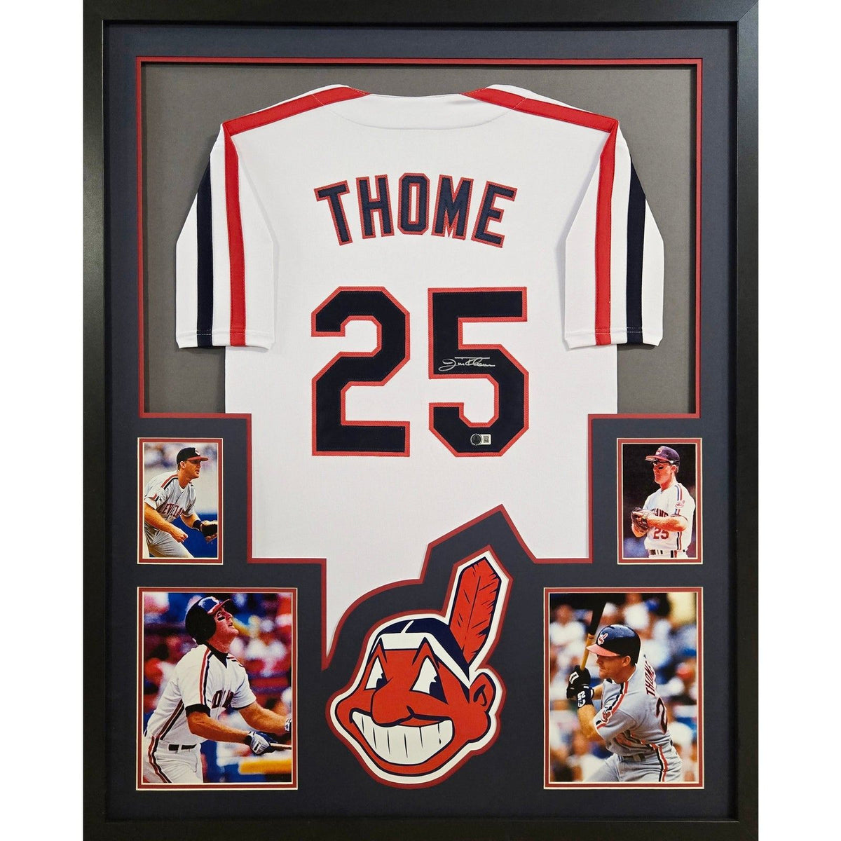 Jim Thome Framed Signed Cleveland Indians White Jersey Beckett Autographed