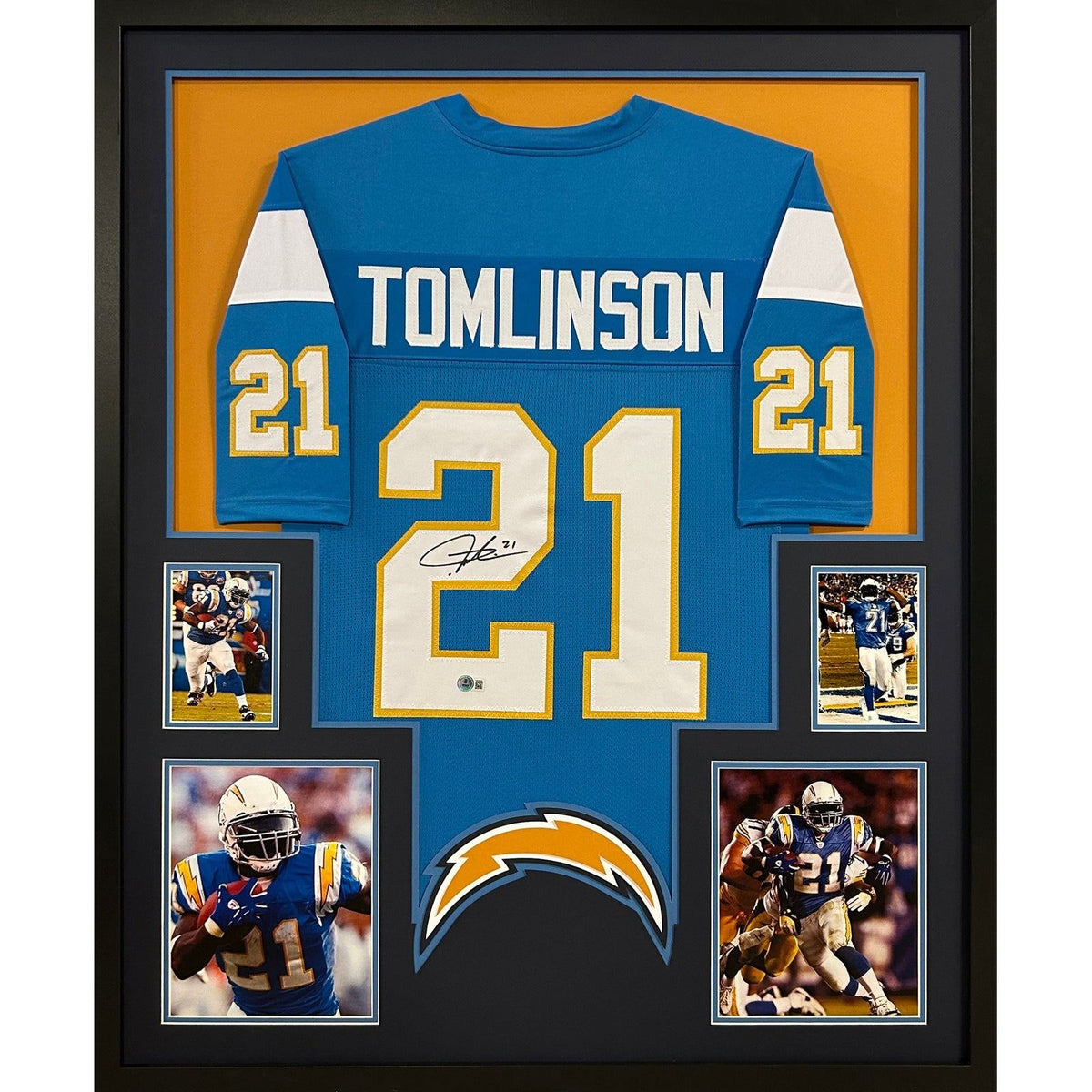 LaDainian Tomlinson Framed Jersey Beckett Autographed Signed Chargers TCU