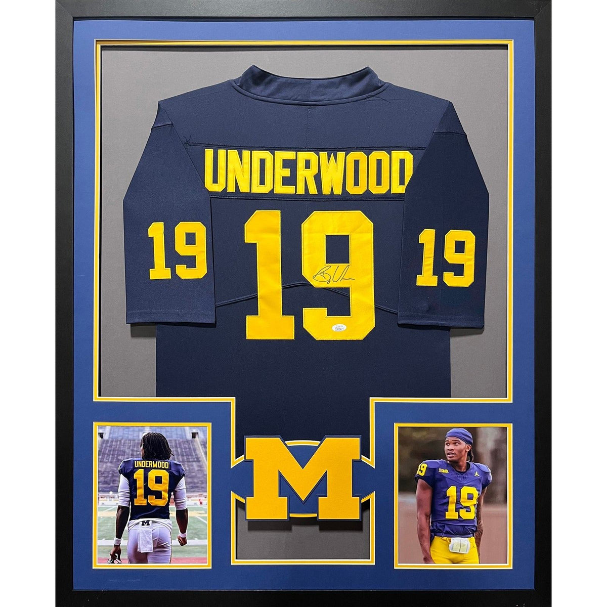 Bryce Underwood Framed Signed Jersey JSA Autographed MIchigan