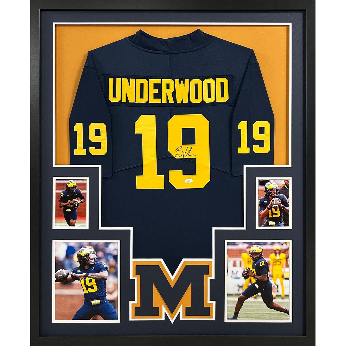 Bryce Underwood Framed Signed Jersey JSA Autographed MIchigan 4P
