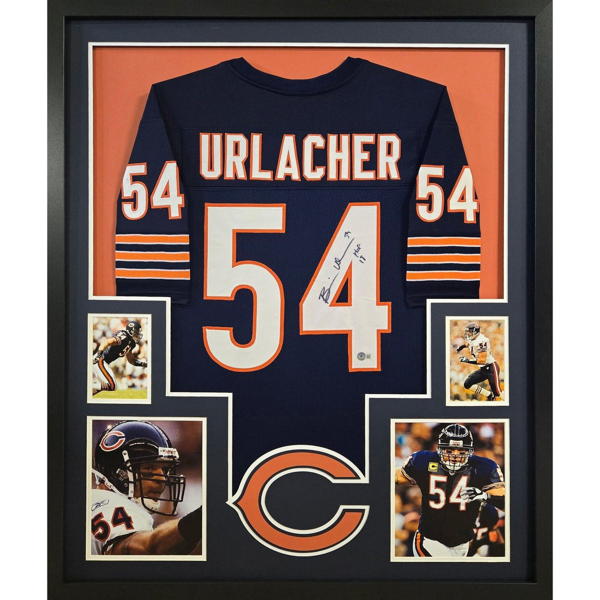 Brian Urlacher Framed Signed Jersey Beckett Autographed Chicago Bears