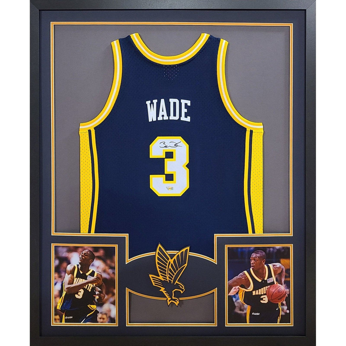 Dwyane Wade Framed Signed Jersey Fanatics Autographed Marquette Eagles