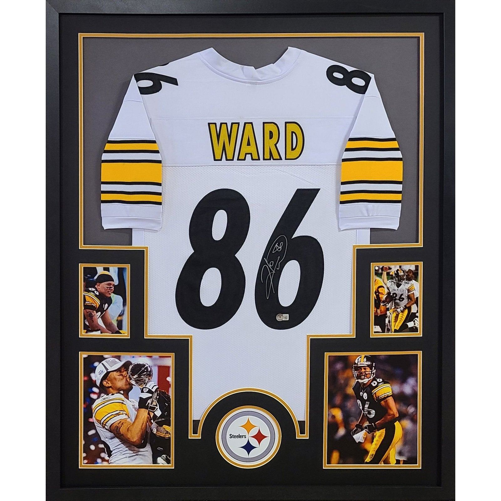 Hines Ward Signed Framed White Jersey JSA Autographed Pittsburgh Steelers