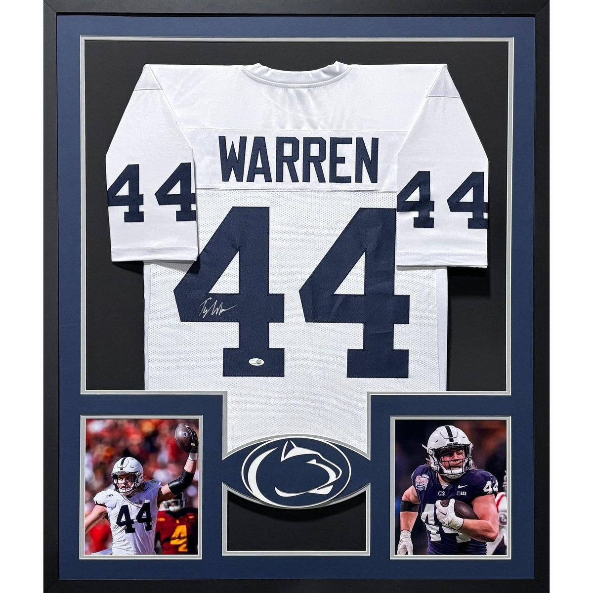 Tyler Warren Framed Signed White Jersey JSA Autographed Penn State
