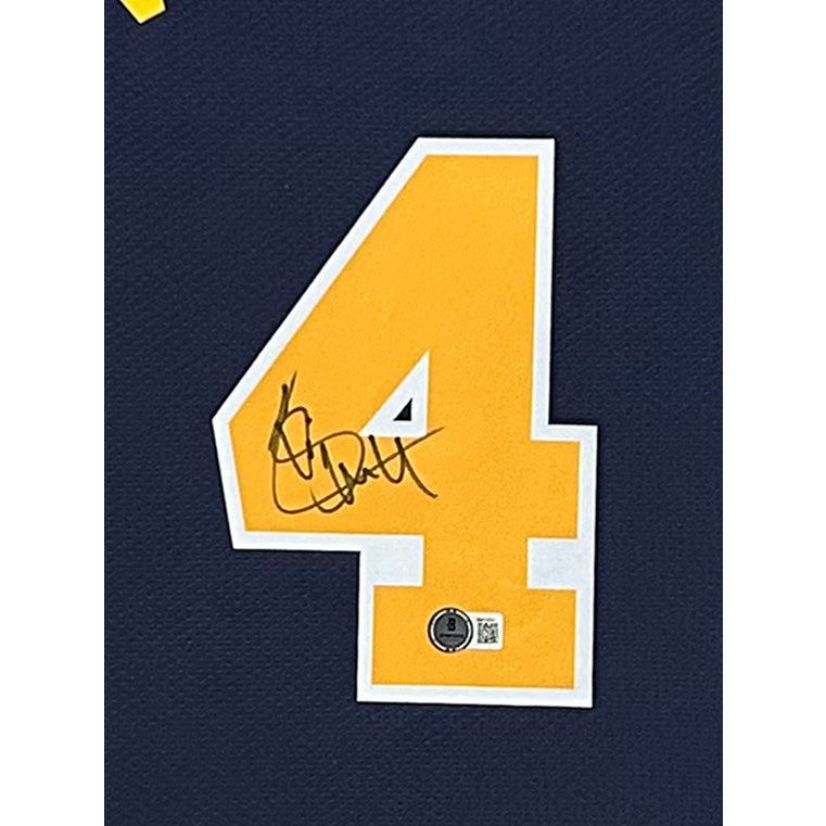 Chris Webber Framed Signed Michigan Jersey Beckett Autographed Wolverines