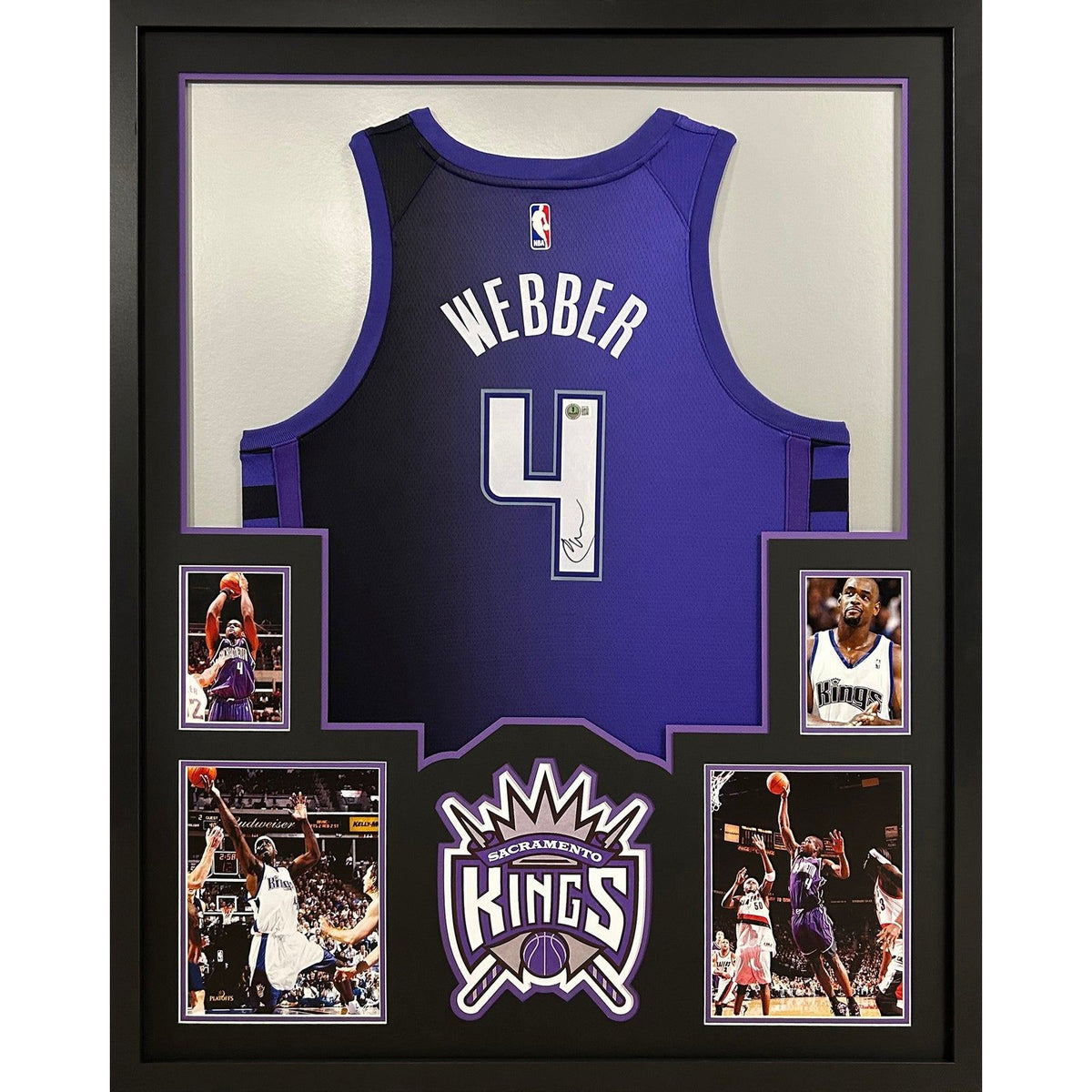 Chris Webber Framed Signed Jersey Beckett Autographed Sacramento Kings