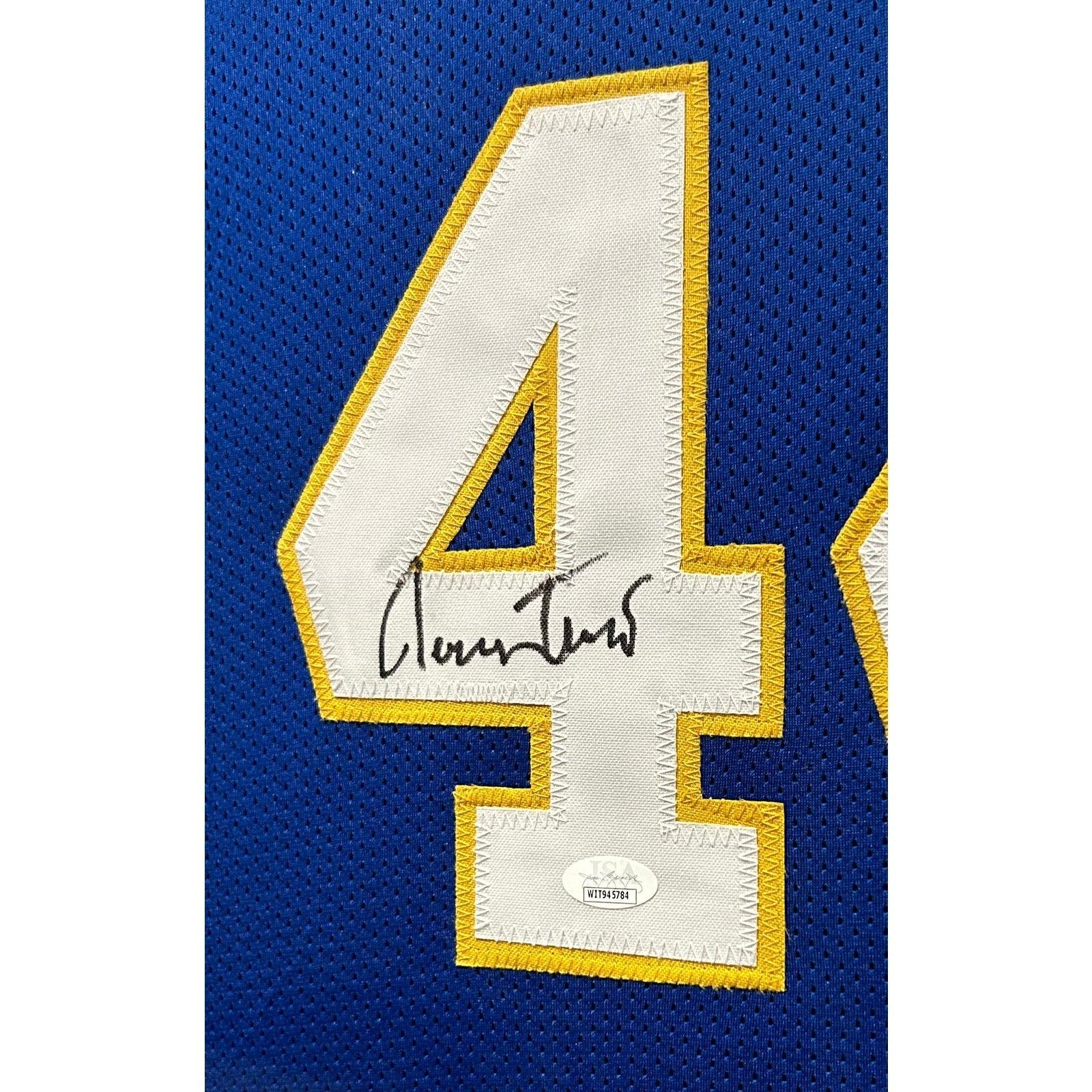 Jerry West Framed Signed Blue Jersey JSA Autographed West Virginia