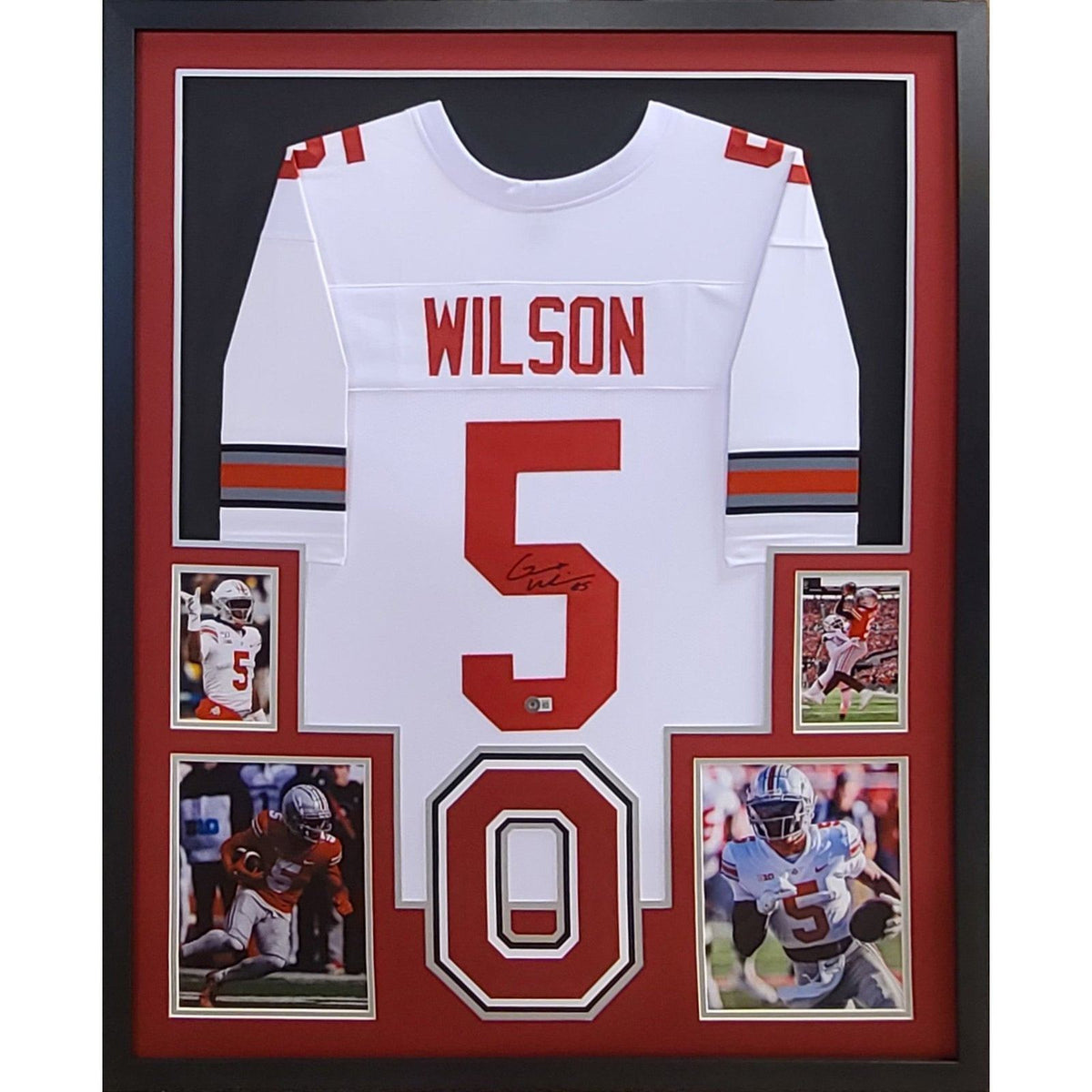 Garrett Wilson Framed Signed OSU Jersey Beckett Autographed Ohio State