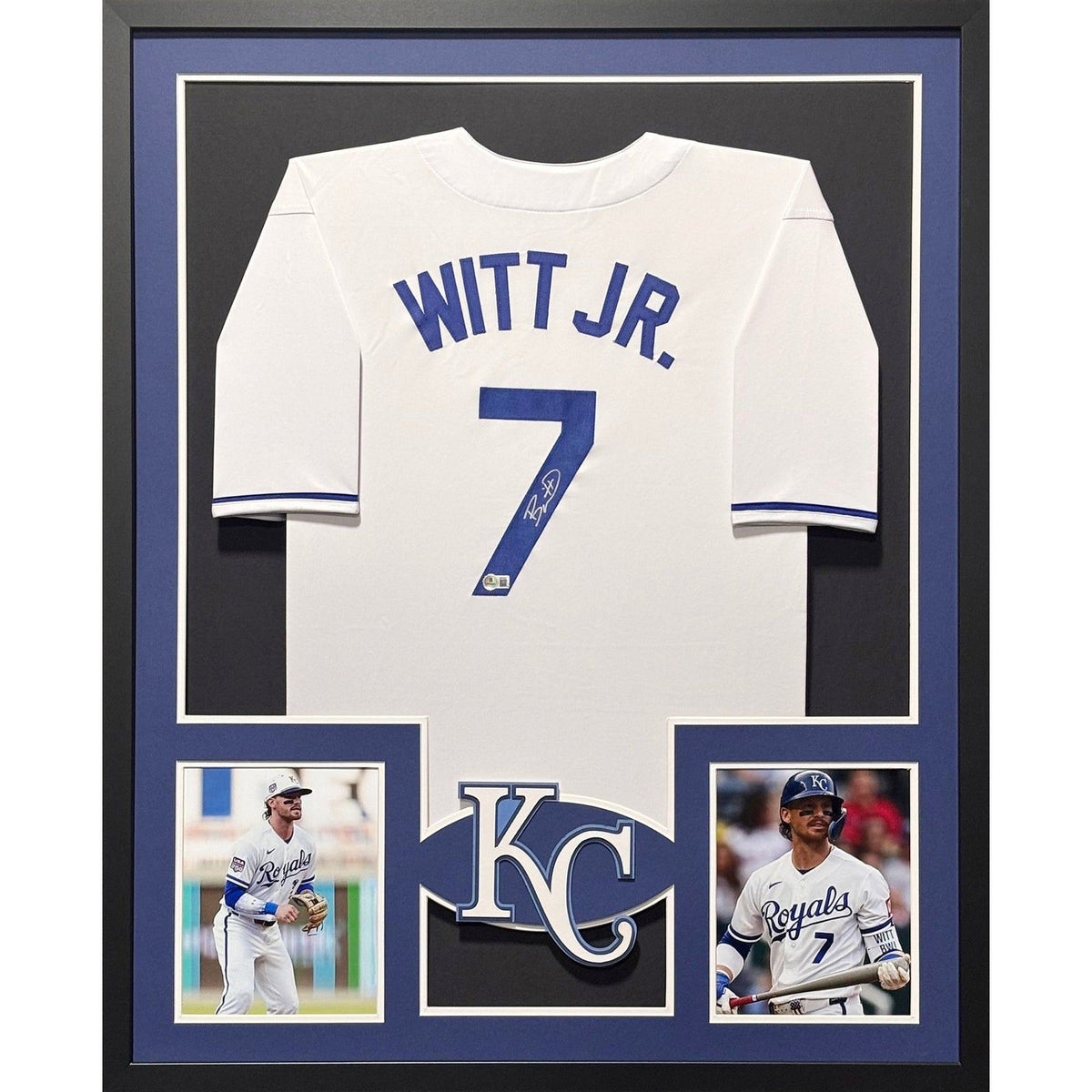 Bobby Witt Jr. Framed Signed Blue Jersey Beckett Autographed KC Royals