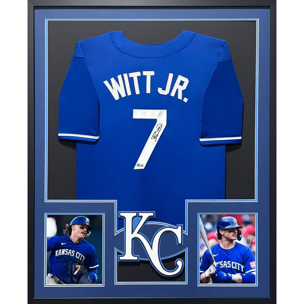 Bobby Witt Jr. Framed Signed Blue Jersey Beckett Autographed KC Royals