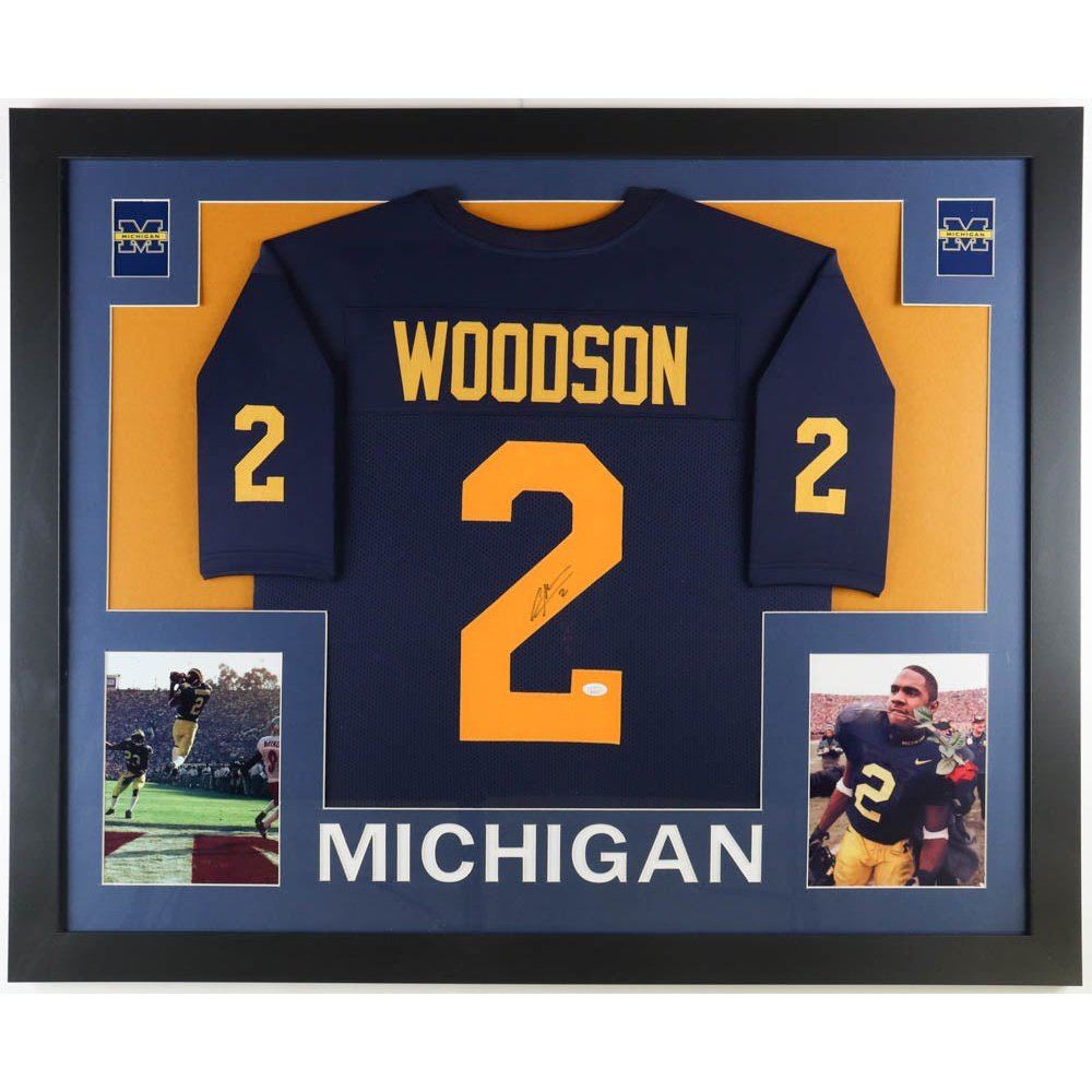 Charles Woodson Framed Signed Jersey JSA Autographed Michigan LSP