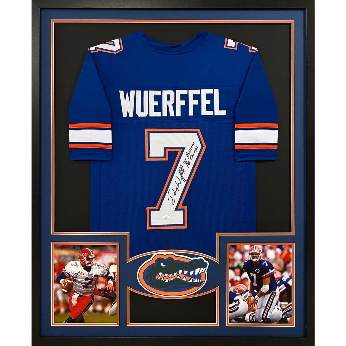 Danny Wuerffel Framed Signed Jersey JSA Autographed Florida Gators 2P