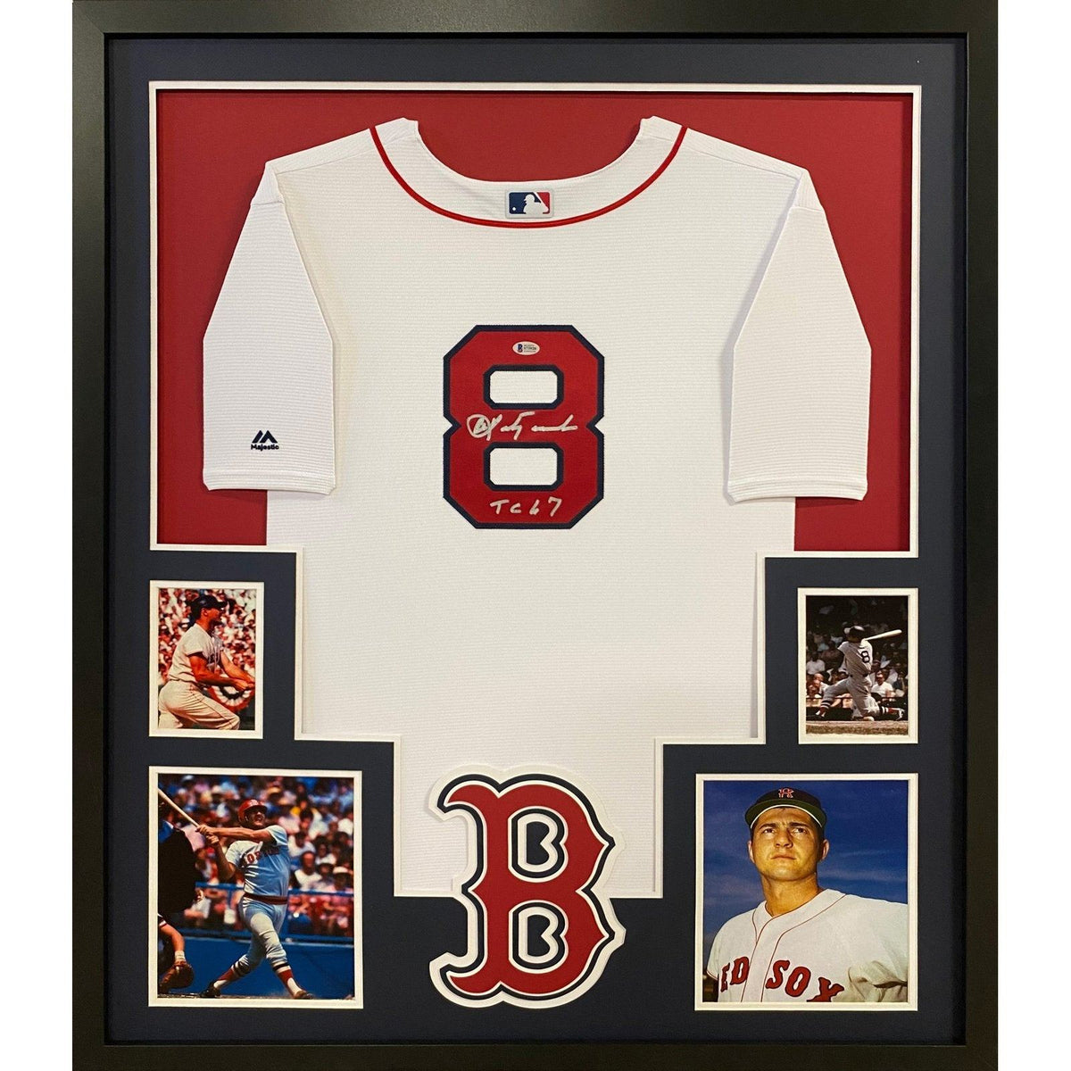 Carl Yastrzemski Signed Framed Jersey Beckett Autographed Boston Red Sox