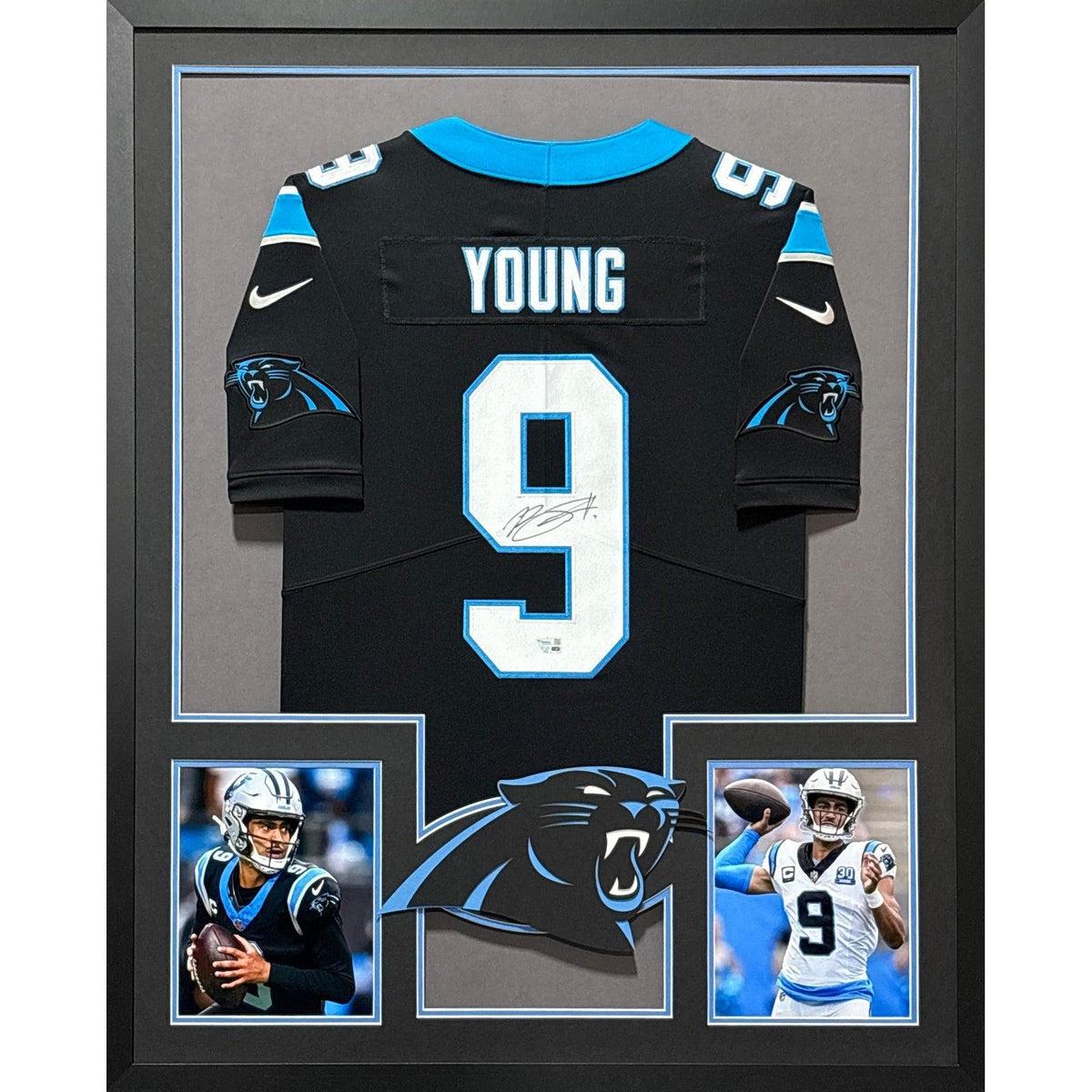 Bryce Young Framed Signed Carolina Panthers Jersey Fanatics Autographed
