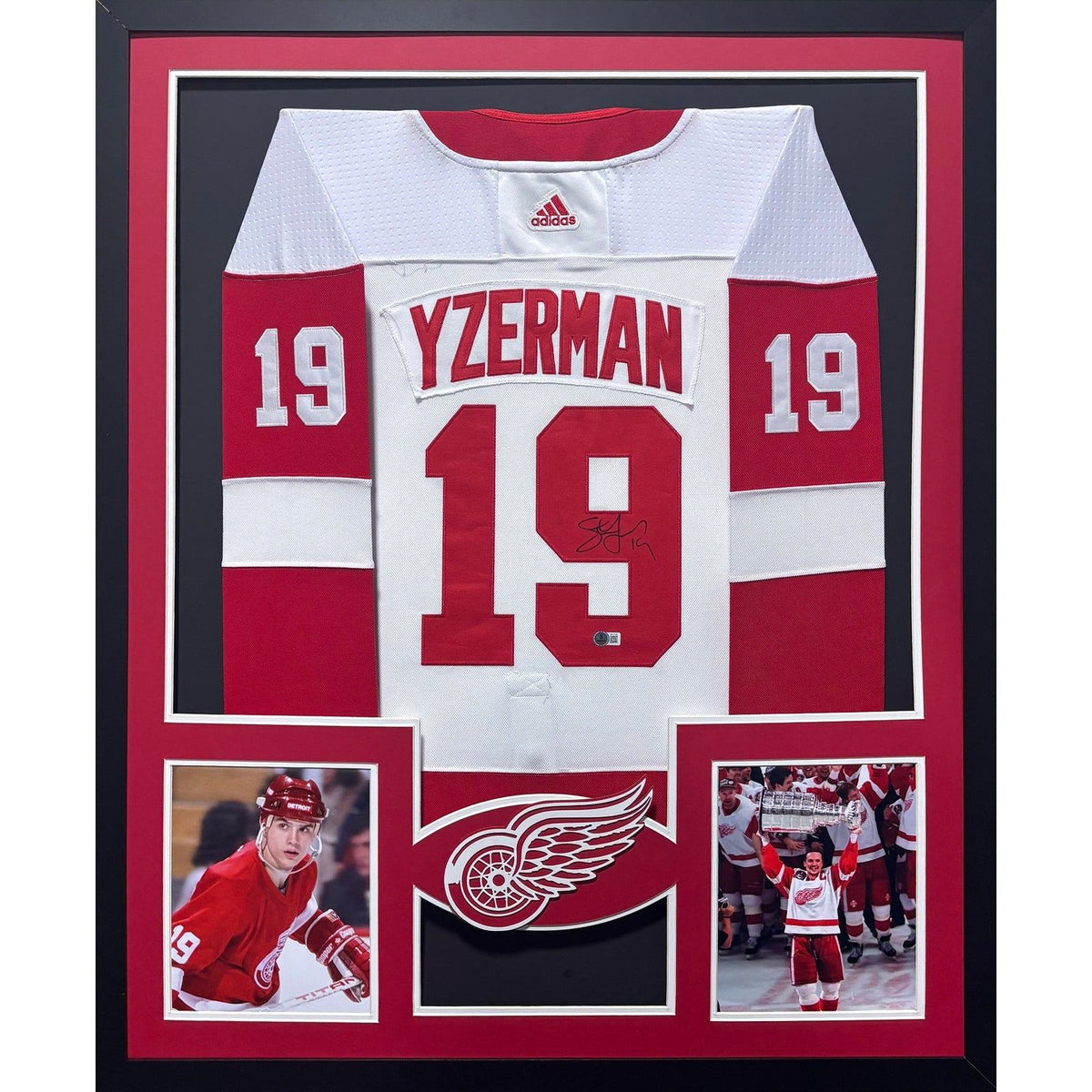 Steve Yzerman Framed Signed Jersey Beckett COA Autographed Detroit Red Wings