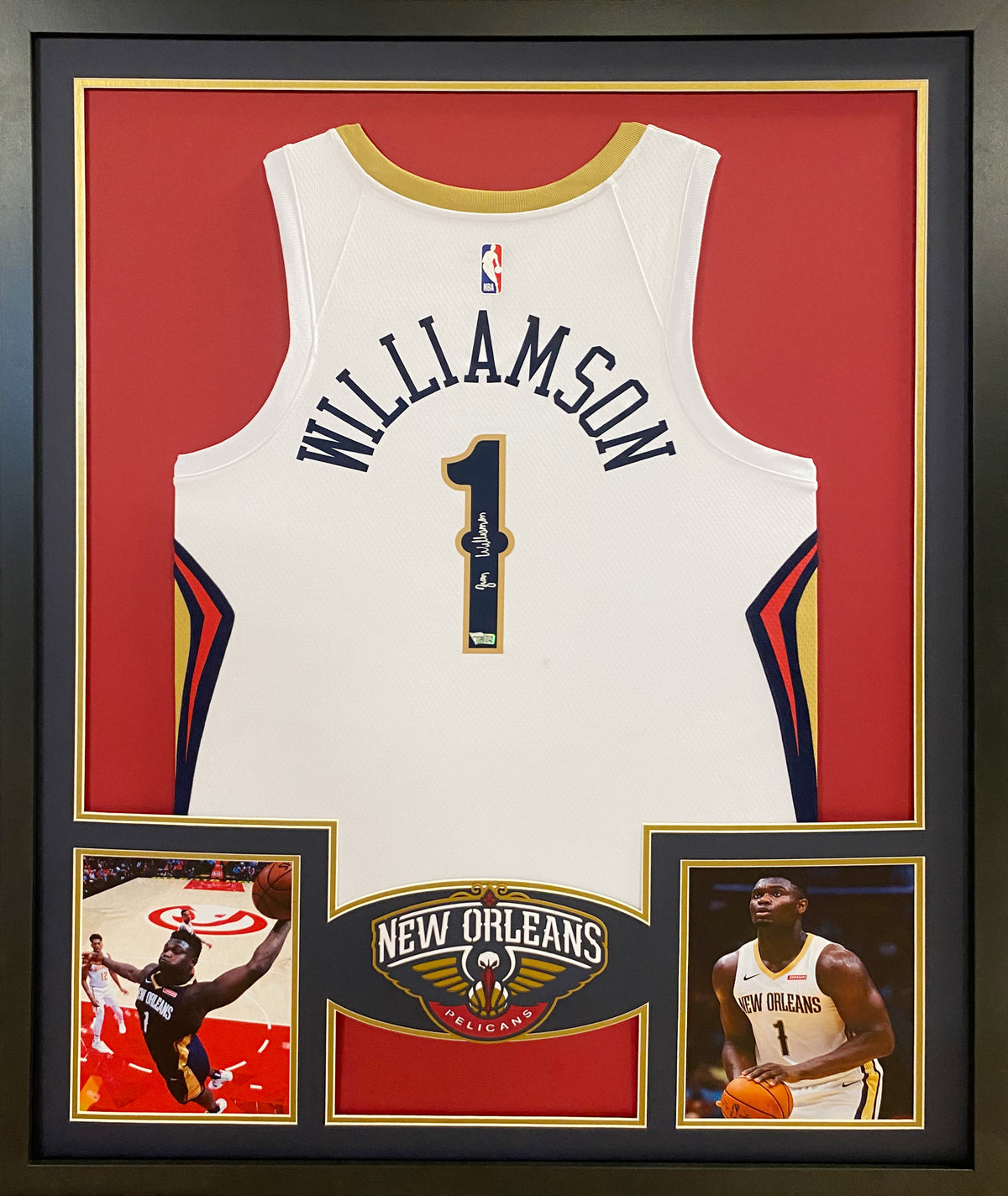 Zion Williamson Framed Signed Jersey Fanatics Autographed New Orleans Pelicans