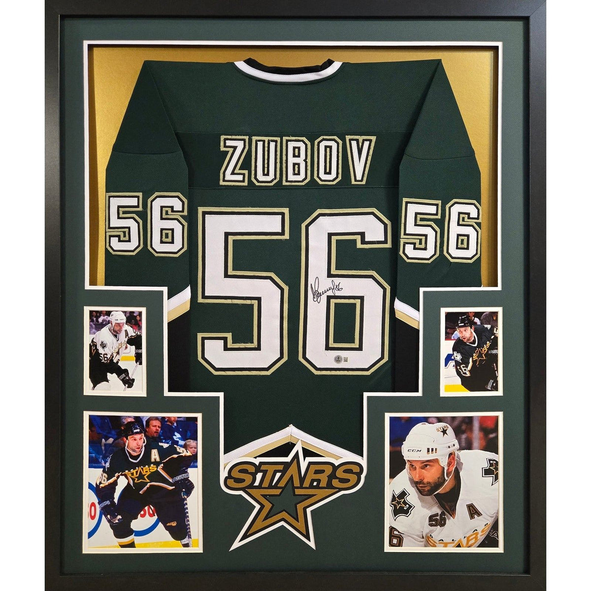 Sergei Zubov Framed Signed Dallas Stars Jersey Beckett Autographed