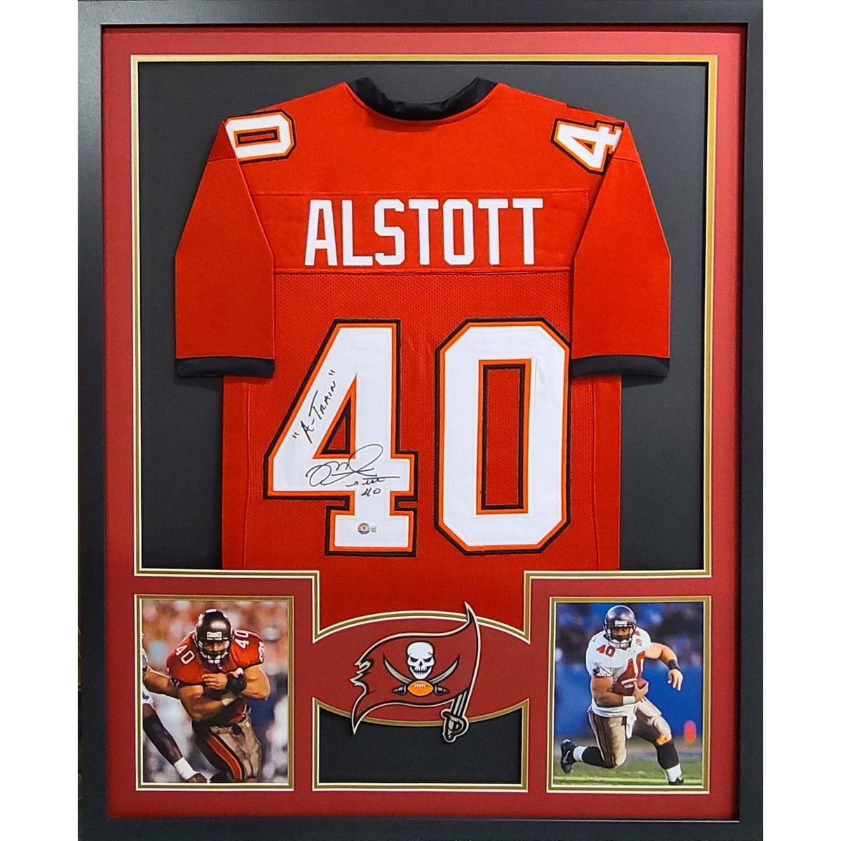 Mike Alstott Framed Jersey Beckett Autographed Signed Tampa Bay Buccaneers