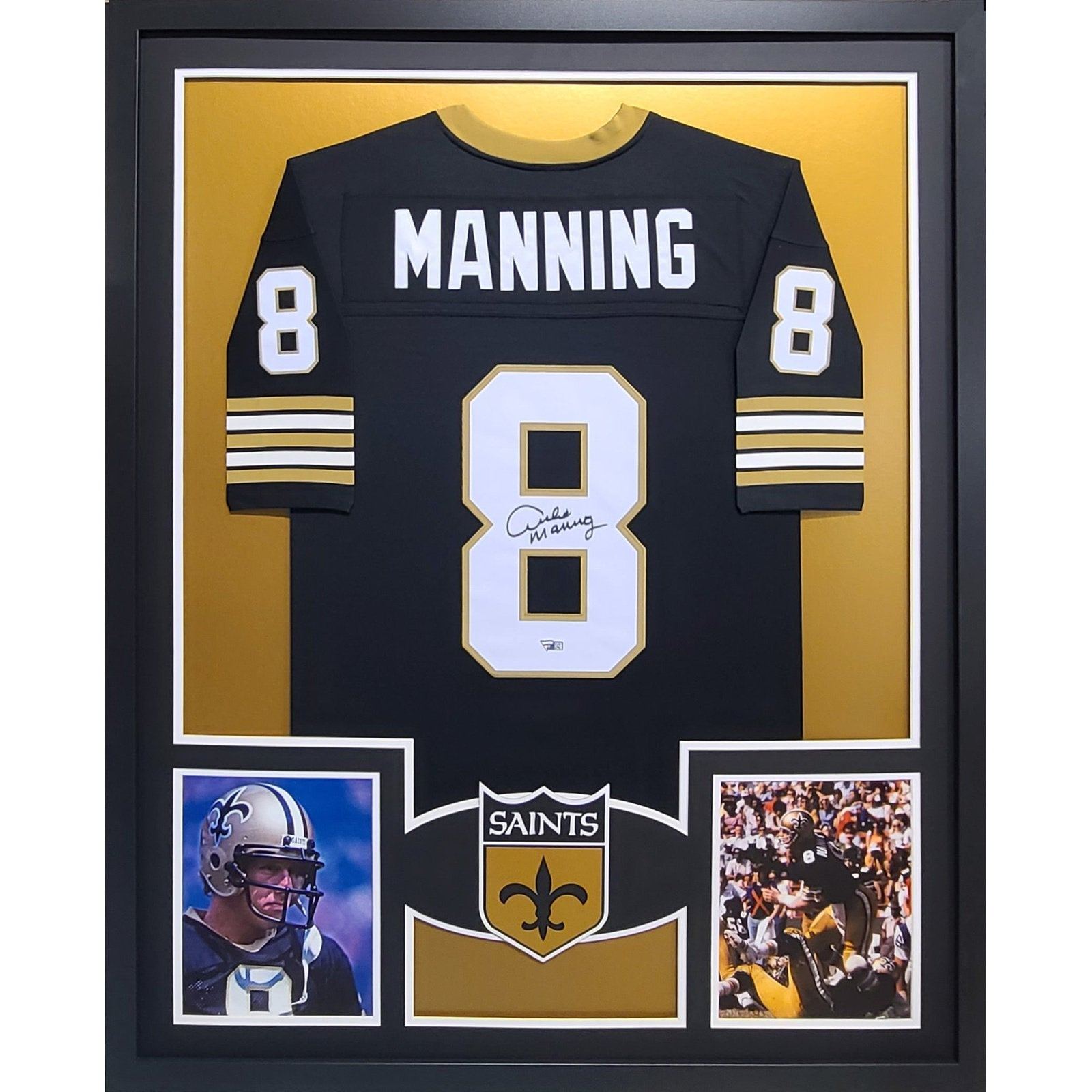 Archie Manning Framed Signed Jersey Fanatics New Orleans Saints Autogr
