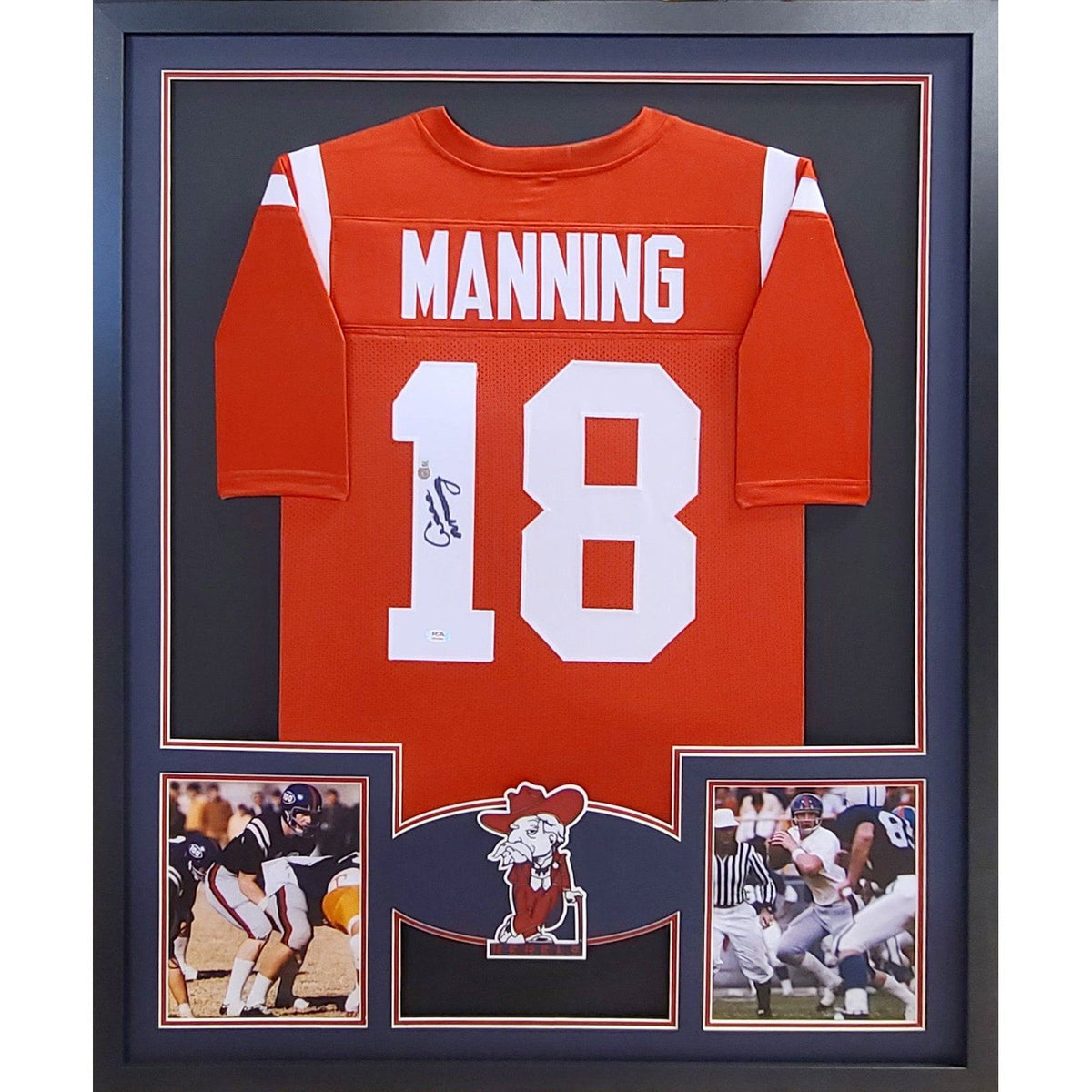 Archie Manning Framed Signed Jersey Beckett Ole Miss Autographed Saints