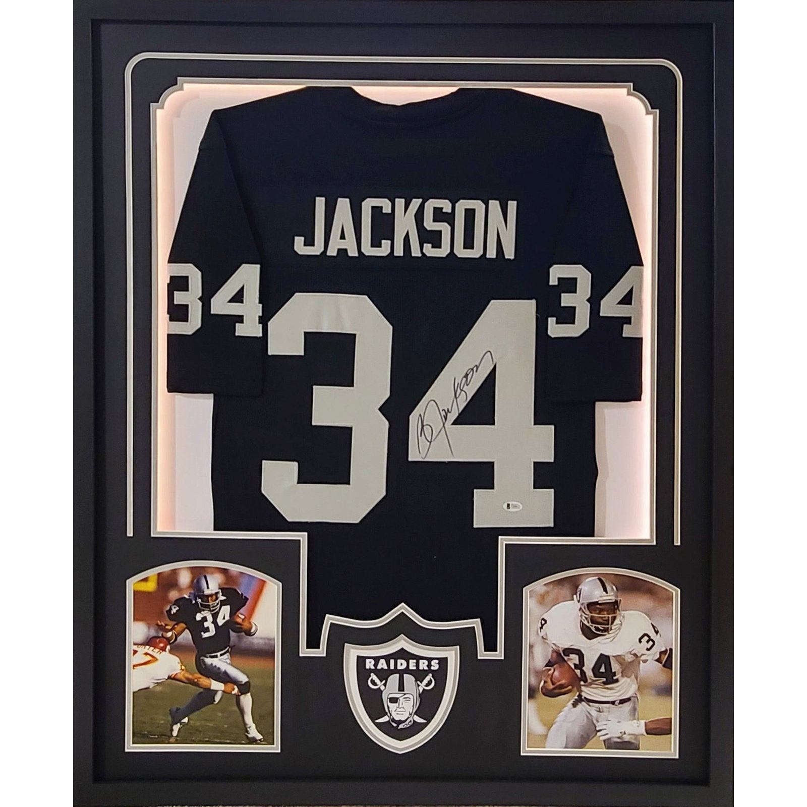 Bo Jackson LED Framed Signed Jersey Beckett Autographed Oakland Raider