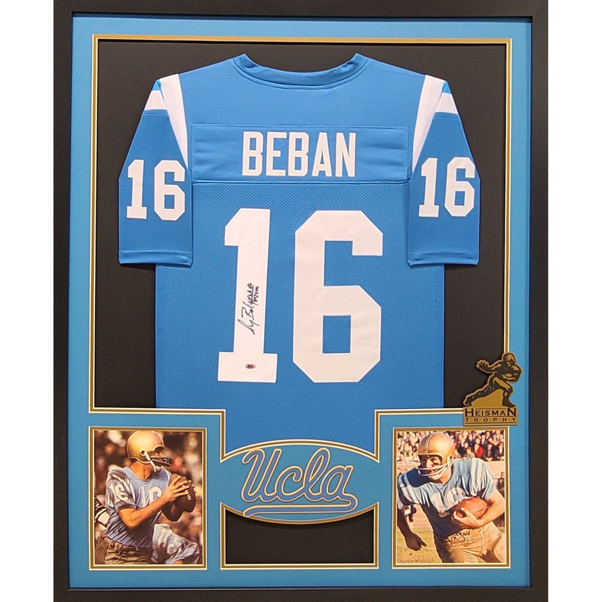 Gary Beban Framed Signed Jersey Radtke Autographed UCLA Bruins