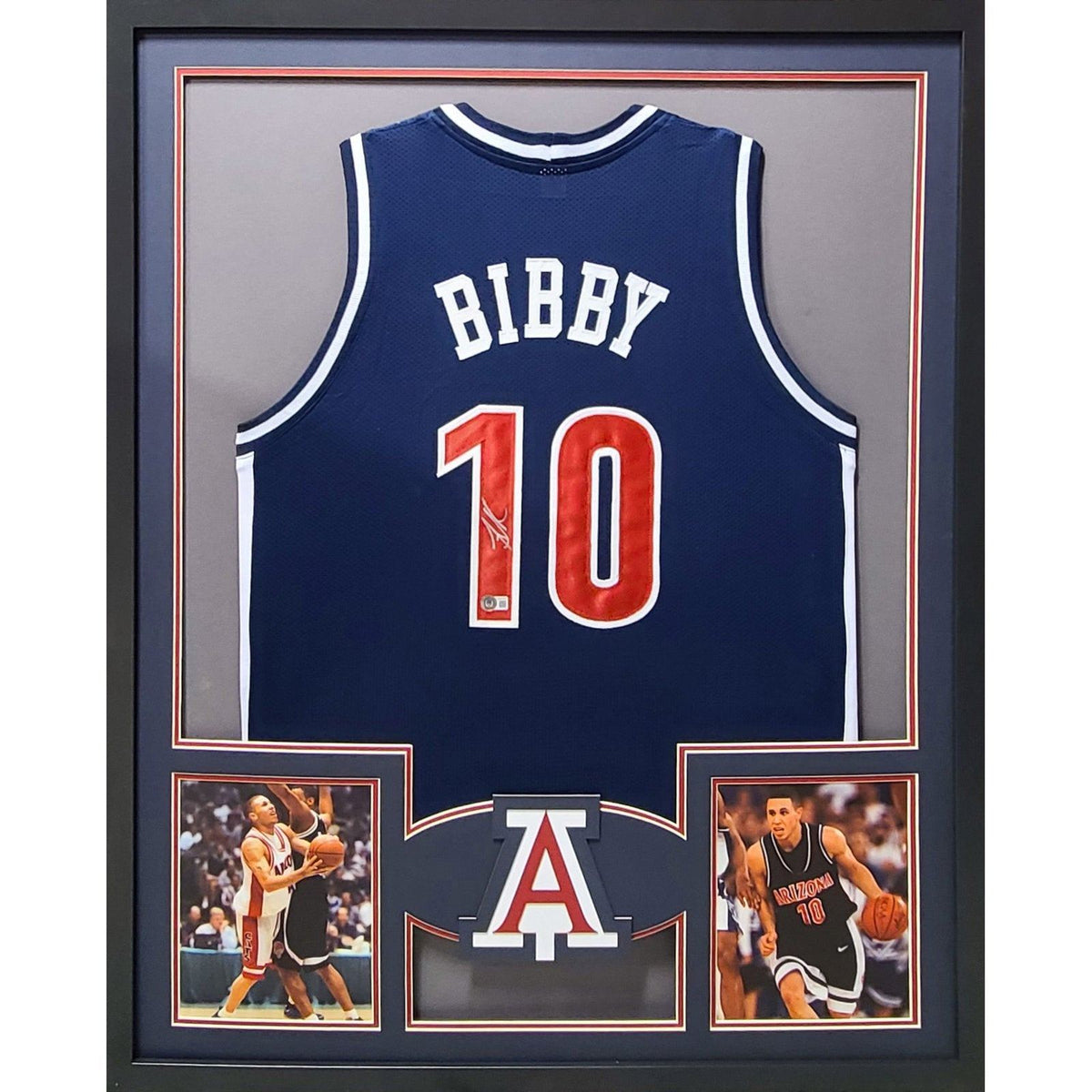 Mike Bibby Framed Jersey Beckett Autographed Signed Arizona Wildcats