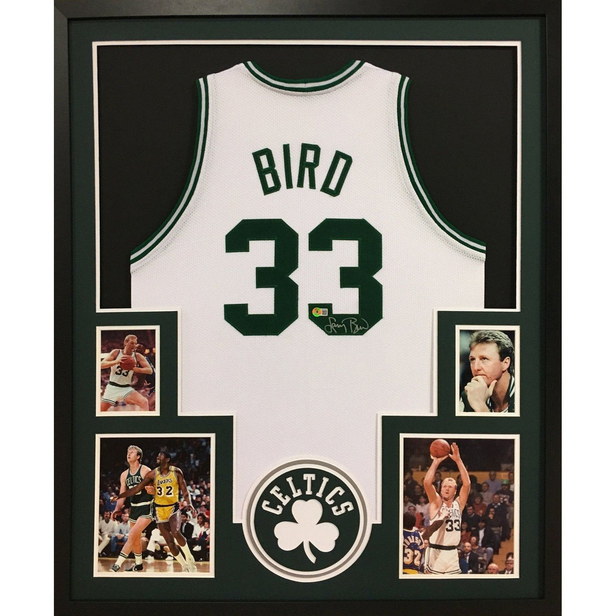 Larry Bird Framed Jersey Beckett BAS Autographed Signed Boston Celtics