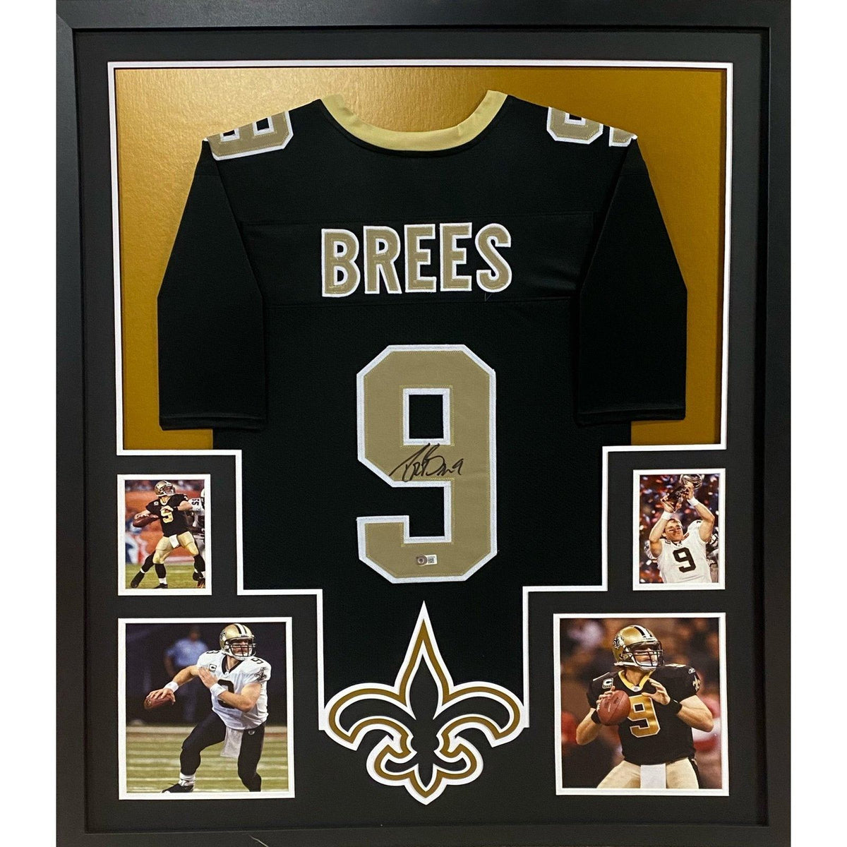 Drew Brees Signed Framed New Orleans Saints Jersey Autographed Beckett BAS