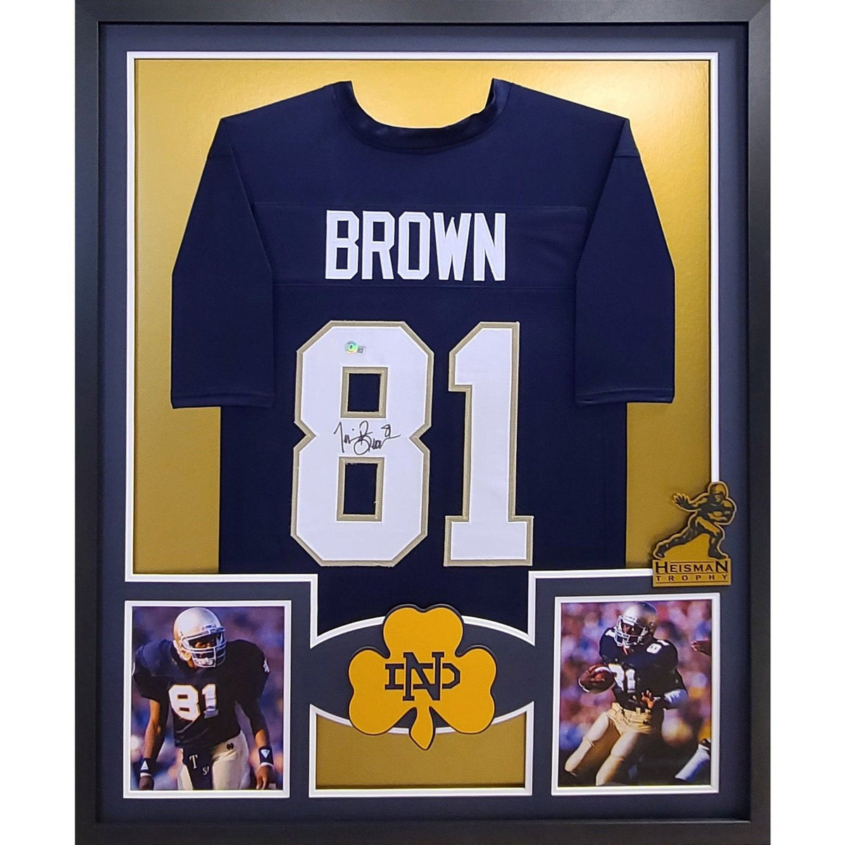 Tim Brown Framed Signed Jersey Beckett Notre Dame Autographed Raiders